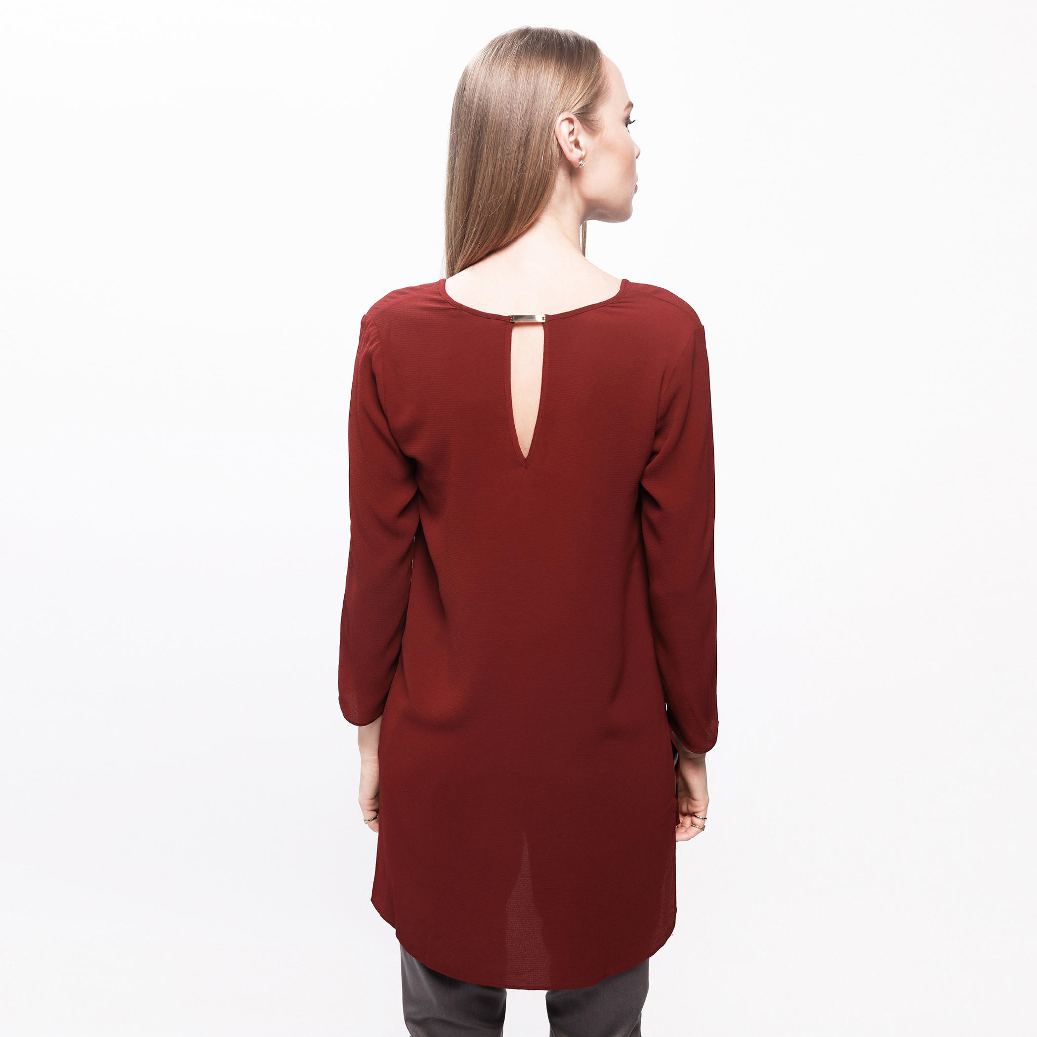 3/4th Sleeves Top with V-Neck and High Low Hem-women-clothing-shirtsandblouses-blouses-image-12