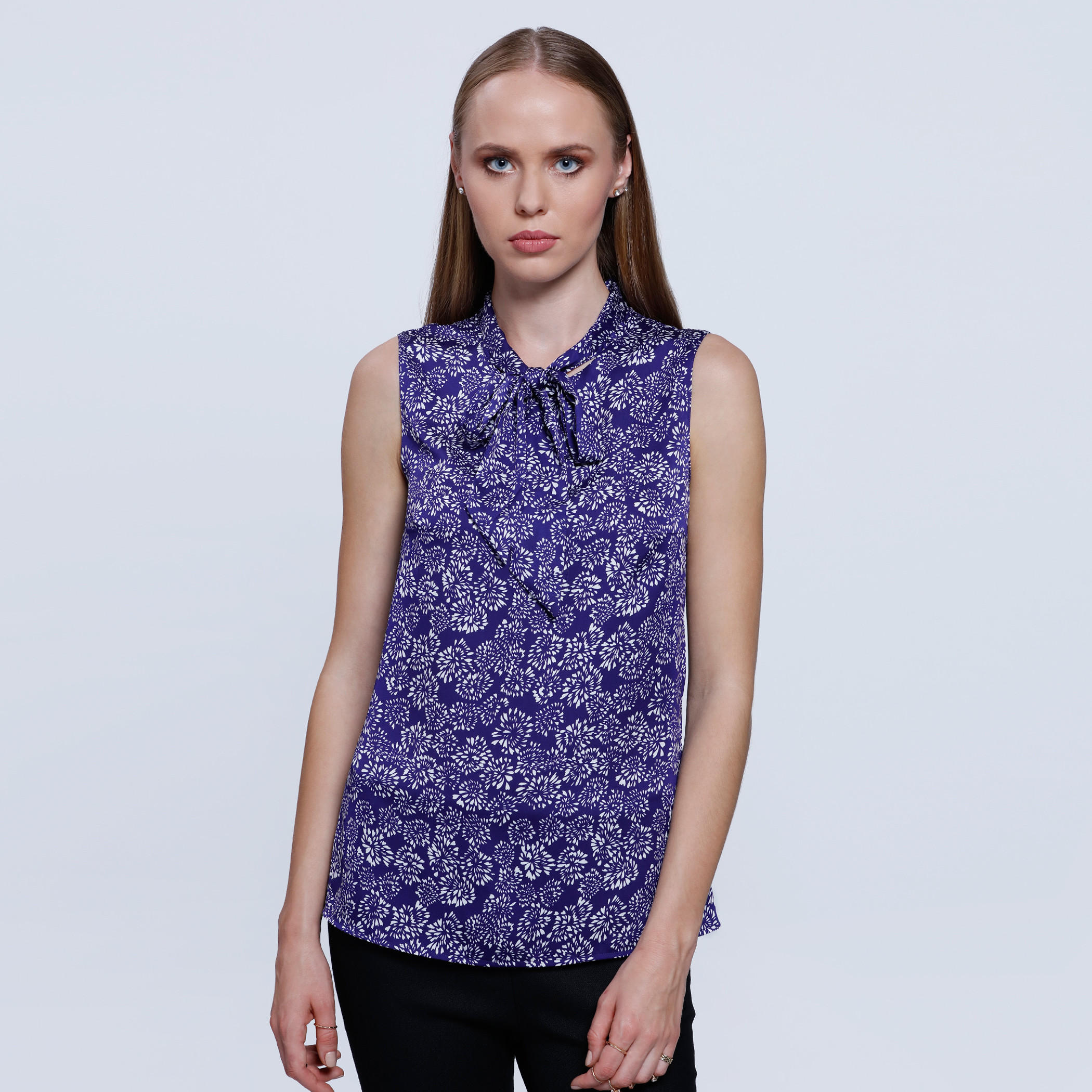 Sleeveless Blouse with Bow-women-clothing-shirtsandblouses-blouses-image-1
