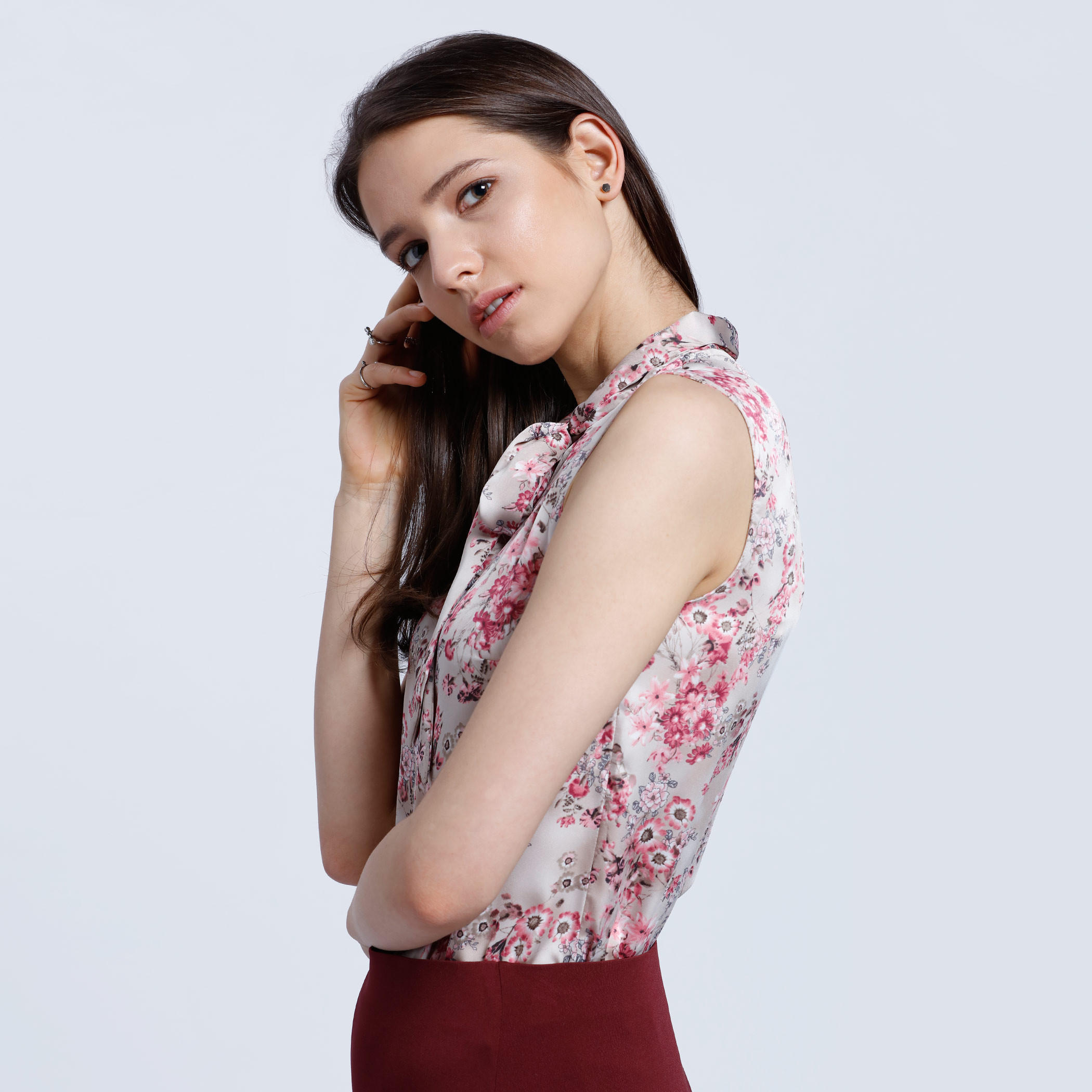 Sleeveless Printed Blouse with Bow Detail-women-clothing-shirtsandblouses-blouses-image-3