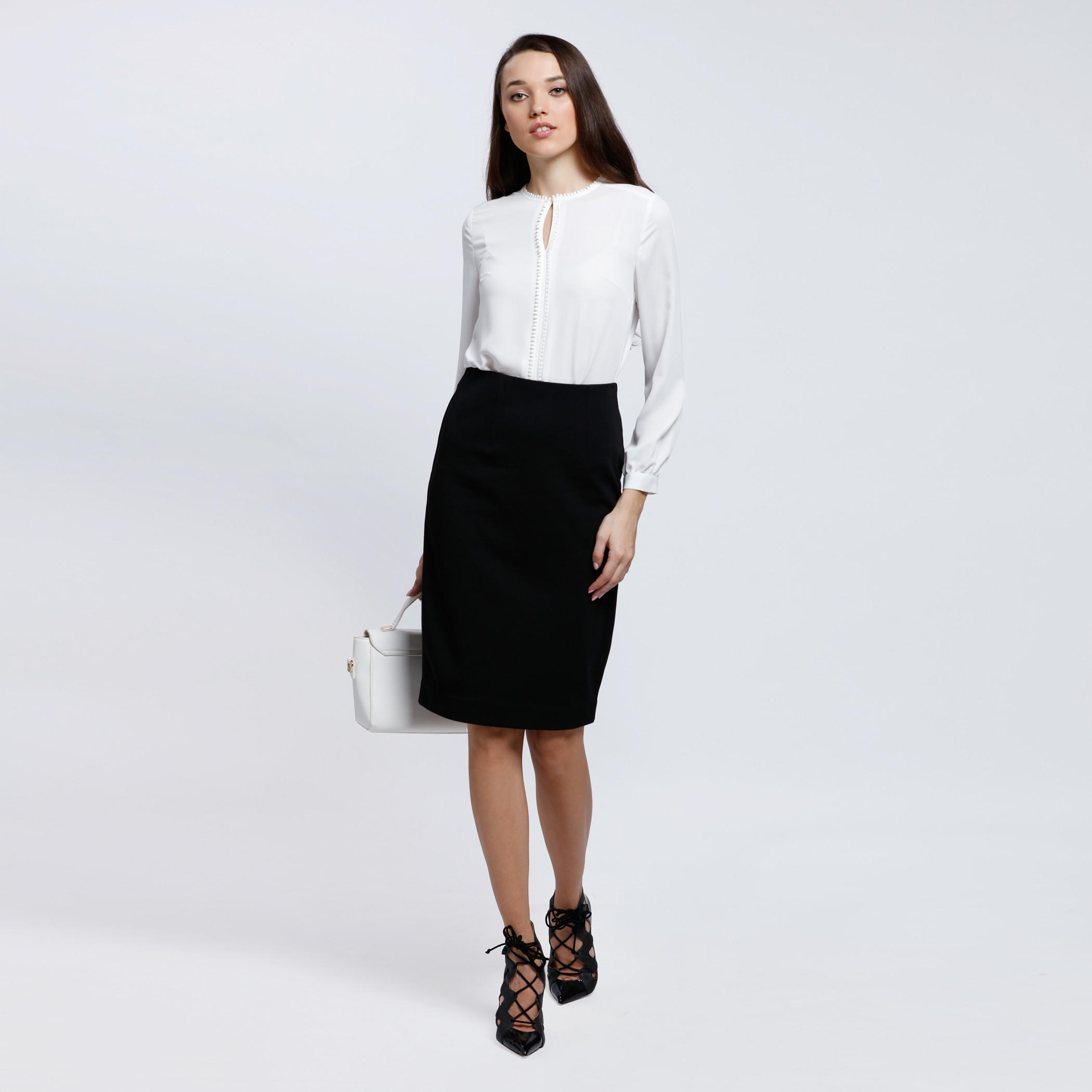 Pencil Skirt with Elasticised Waistband -women-clothing-bottoms-skirts-image-5