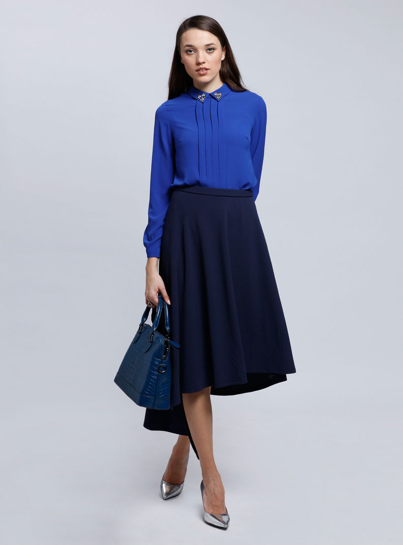 Long Sleeves Top with Complete Front Placket-women-clothing-shirtsandblouses-blouses-image-1