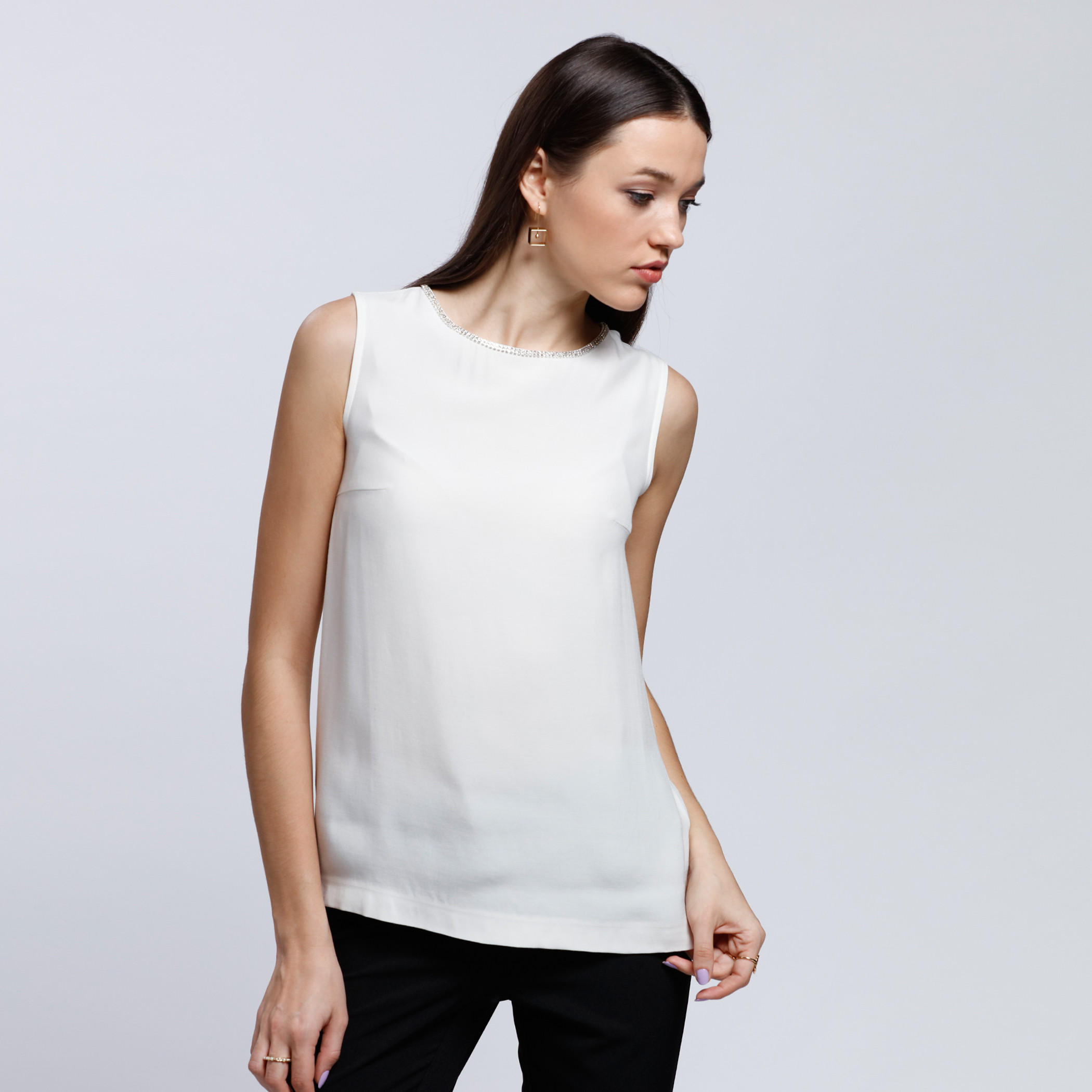 Sleeveless Top with Round Neck and Key Whole Closure-women-clothing-shirtsandblouses-blouses-image-1