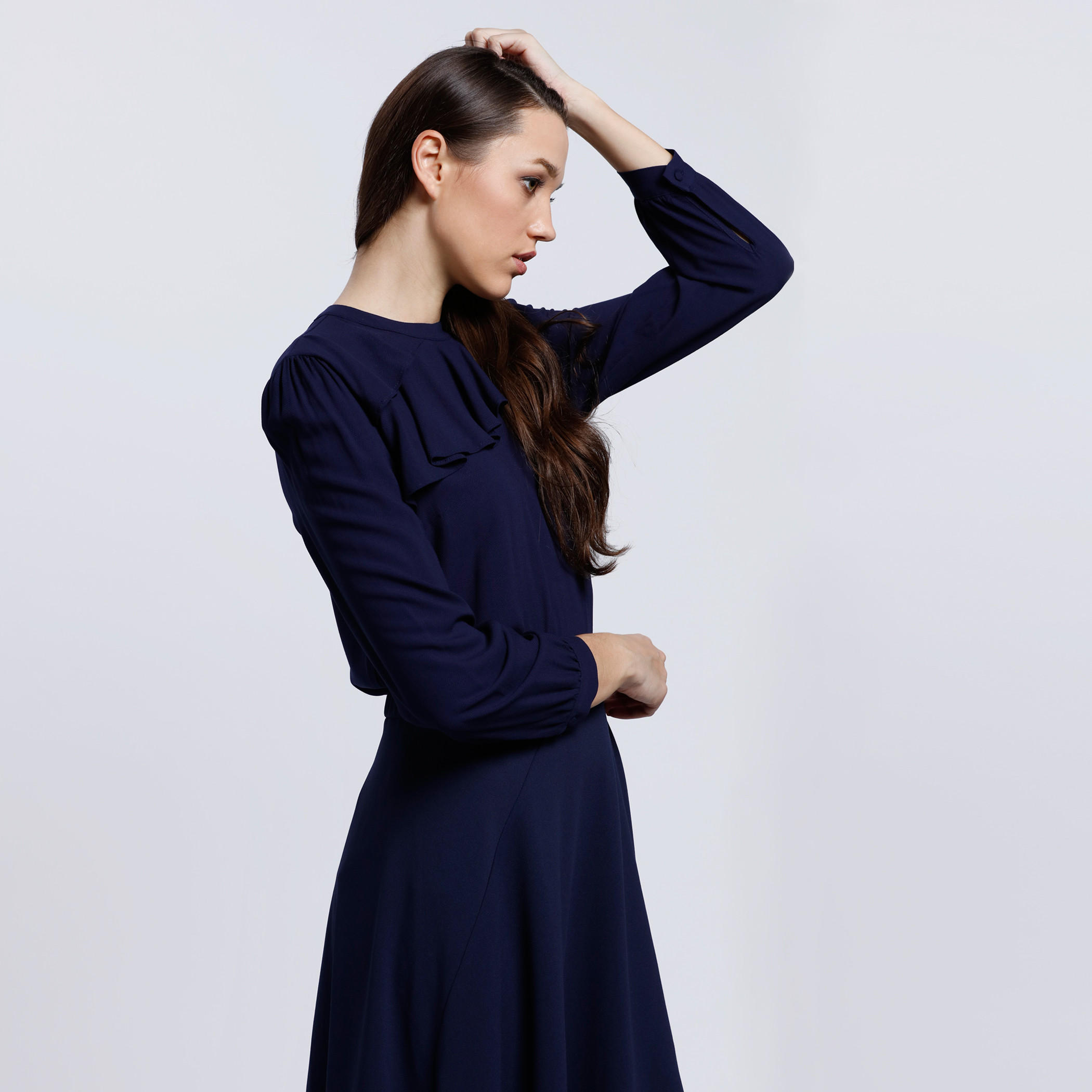 Round Neck Top with Long Sleeves and Ruffle Detail-women-clothing-shirtsandblouses-blouses-image-3