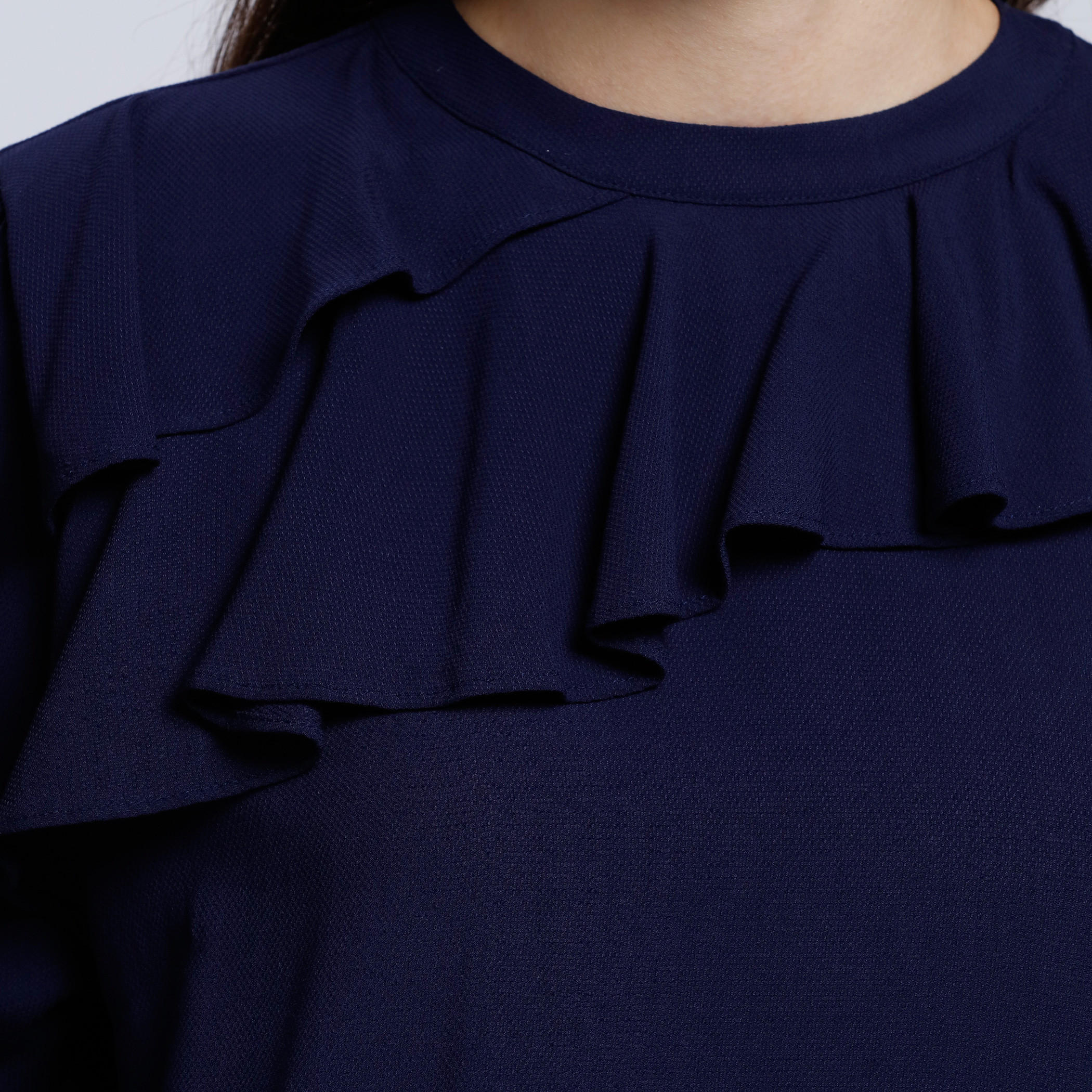 Round Neck Top with Long Sleeves and Ruffle Detail-women-clothing-shirtsandblouses-blouses-image-4