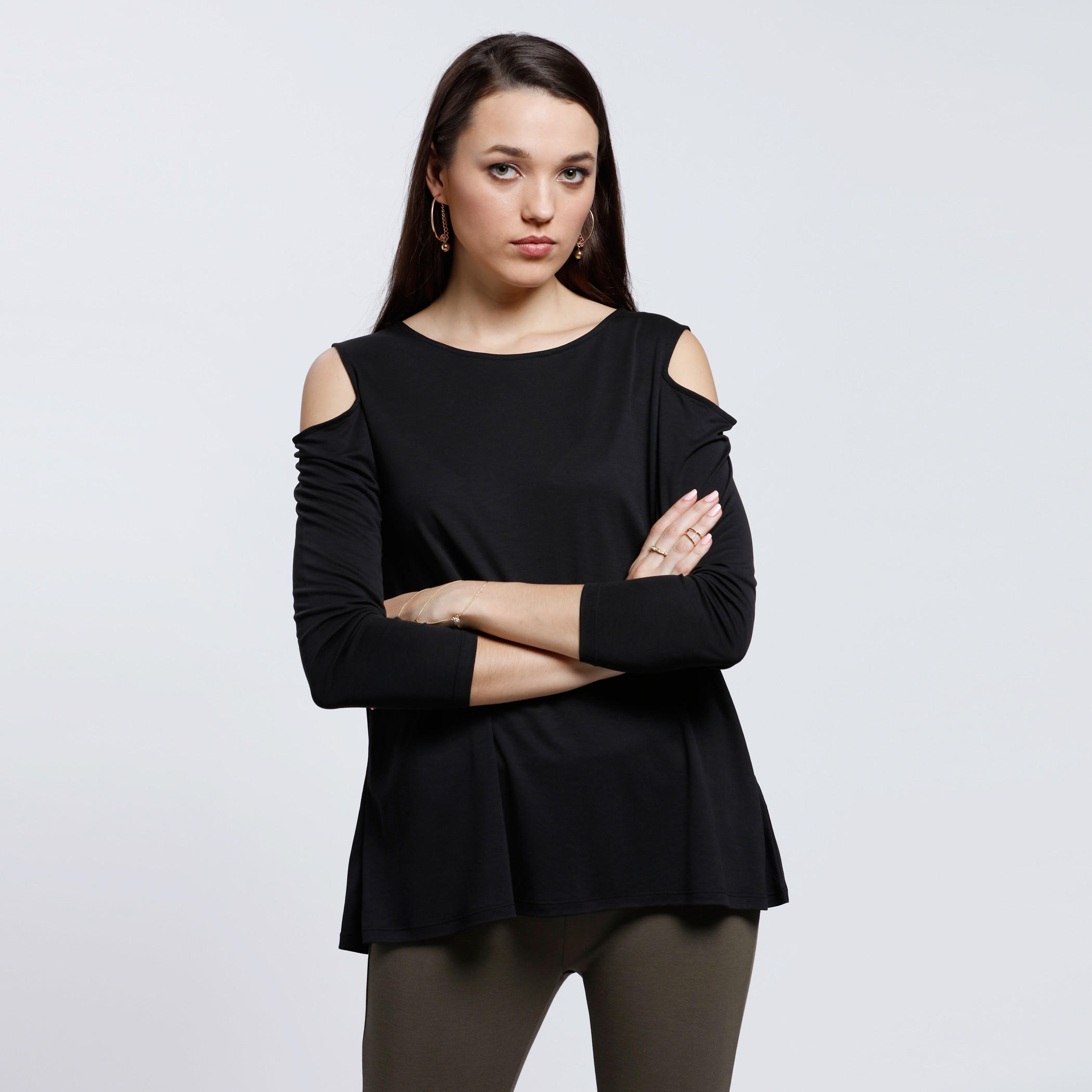 Boat Neck Top with Cold Shoulders-women-clothing-shirtsandblouses-blouses-image-1