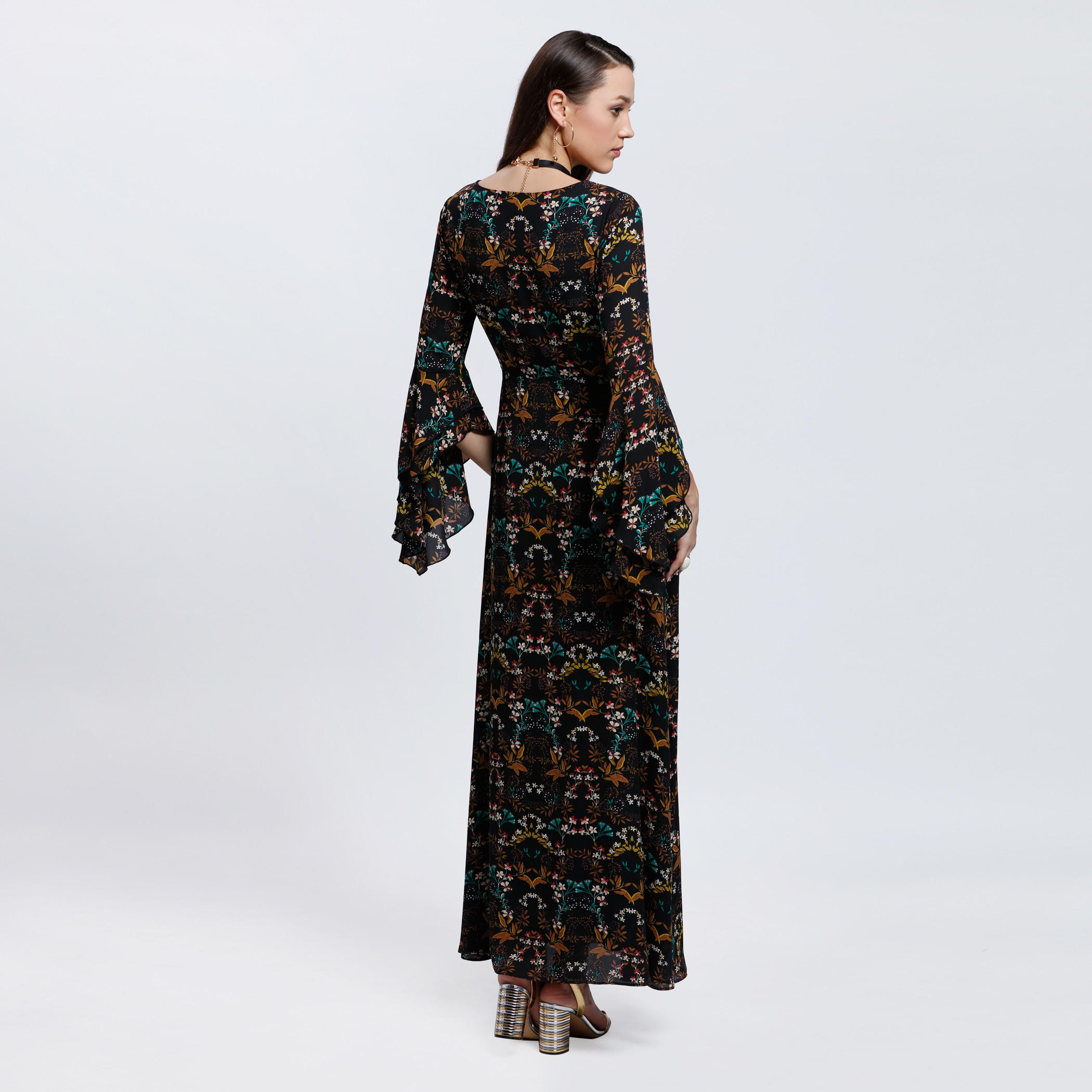 Printed Midi Dress with Flare Sleeves-women-clothing-dresses-image-2