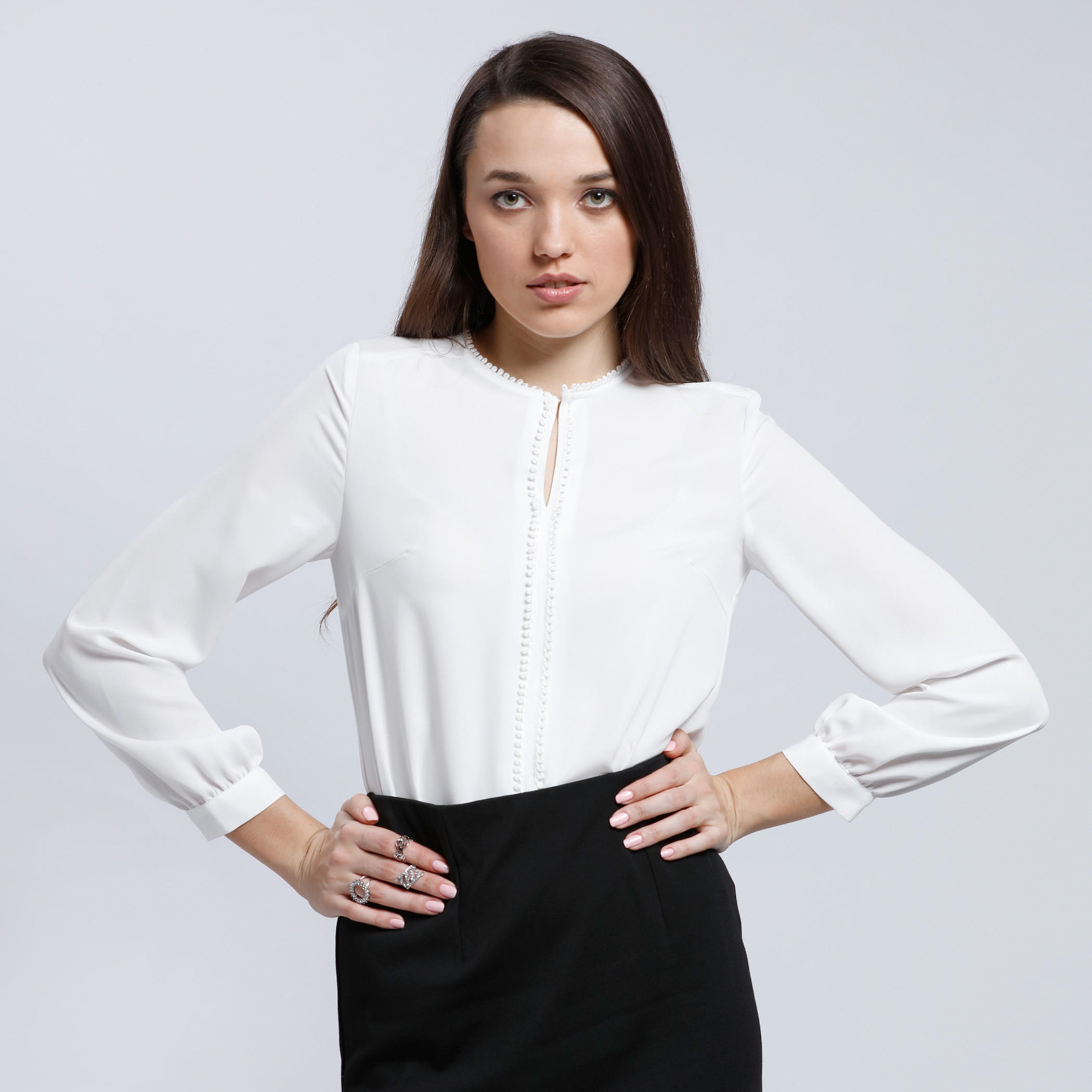 Long Sleeves Top with Lace Detail -women-clothing-shirtsandblouses-blouses-image-1