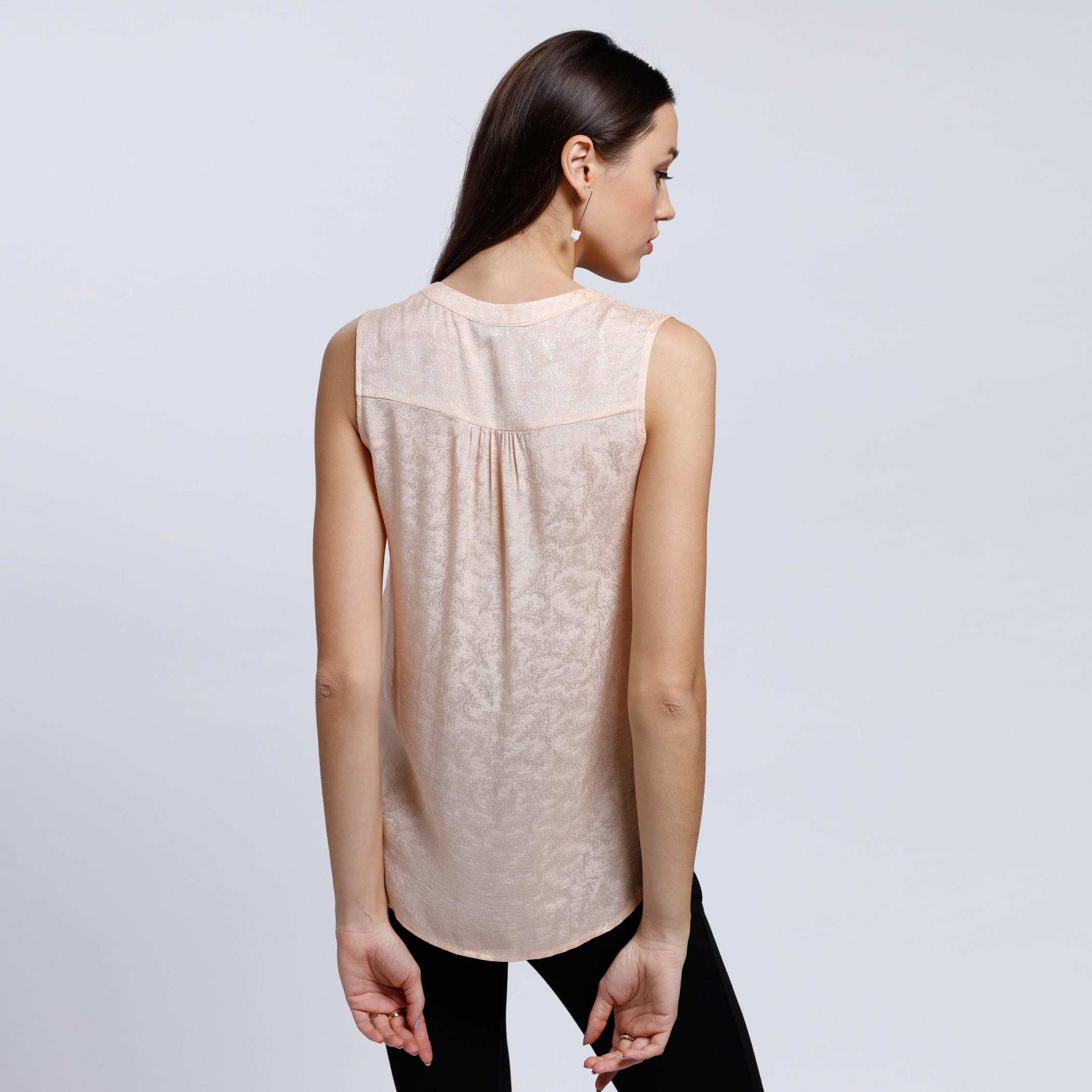 Jacquard Printed Sleeveless Top -women-clothing-shirtsandblouses-blouses-image-7