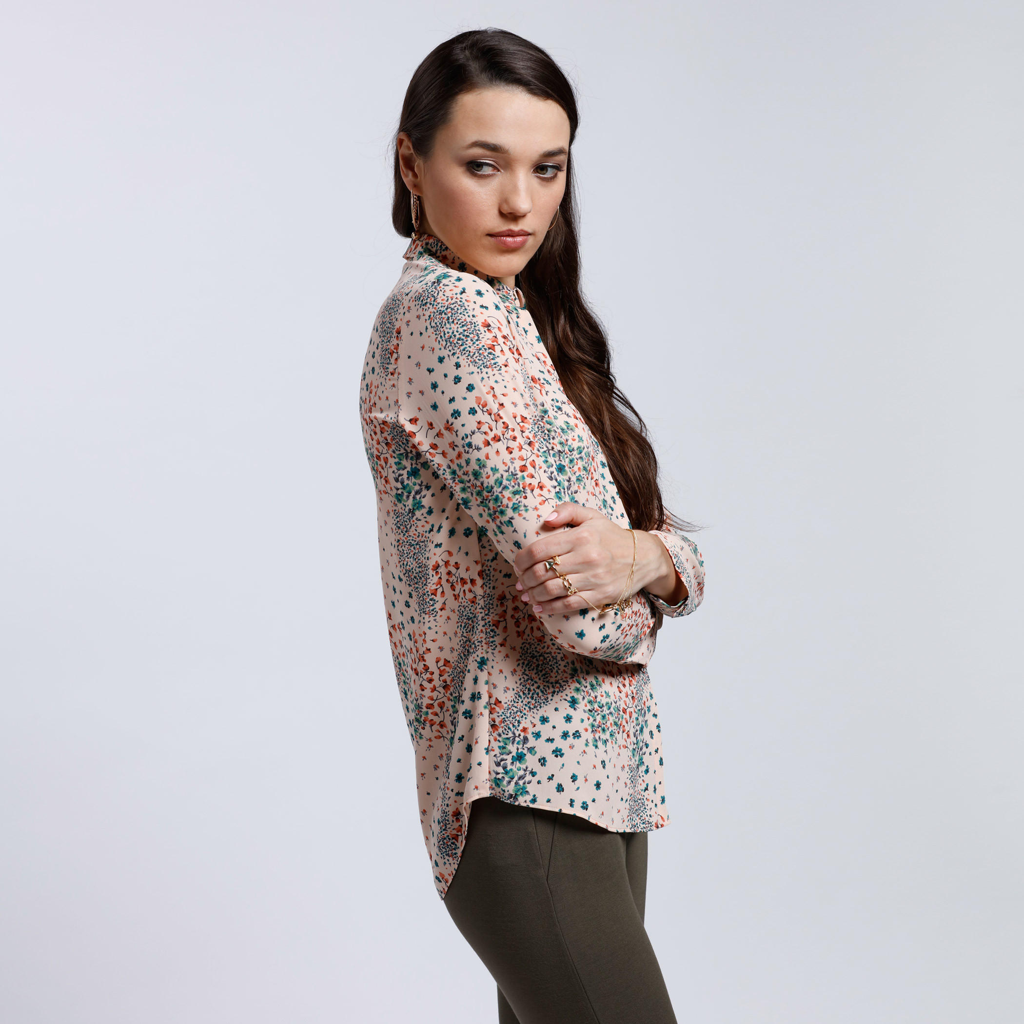 Printed Shirt with Spread Collar and Long Sleeves-women-clothing-shirtsandblouses-blouses-image-3