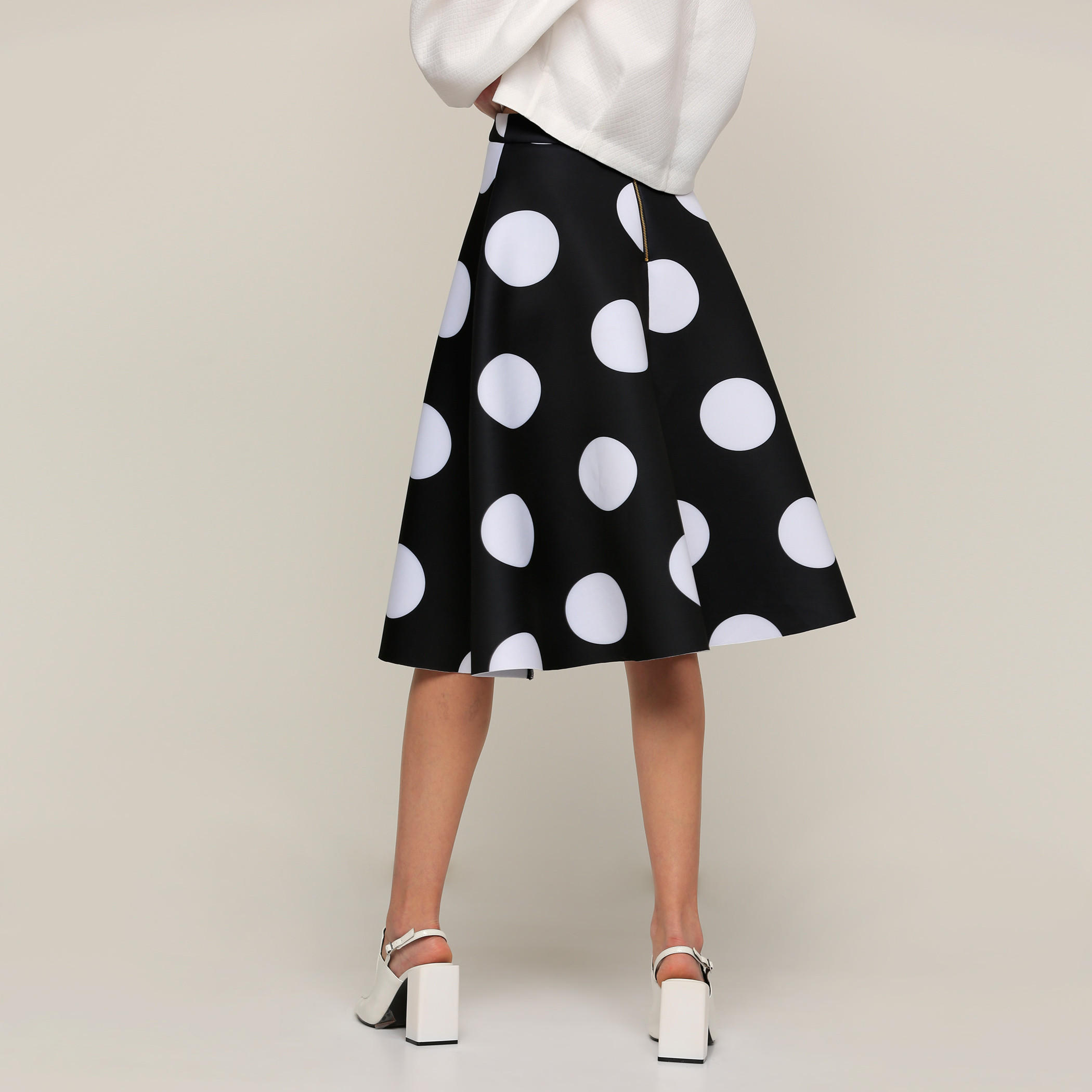 Polka Dot Printed Midi Skirt-women-clothing-bottoms-skirts-image-2
