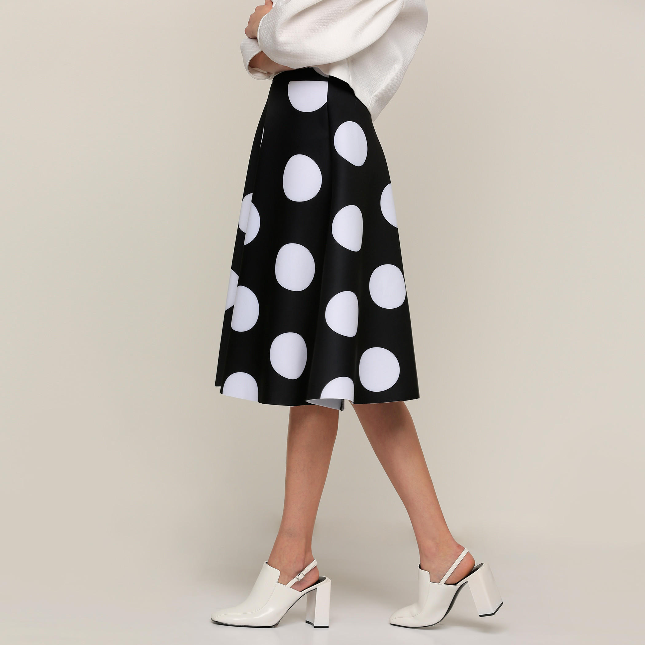 Polka Dot Printed Midi Skirt-women-clothing-bottoms-skirts-image-3