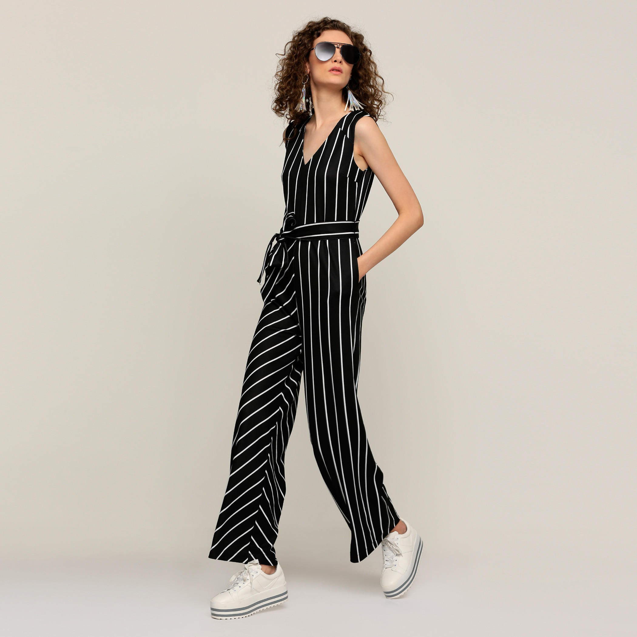 Striped V-Neck Jumpsuit with Tie-Up Closure-women-clothing-jumpsuits-image-5