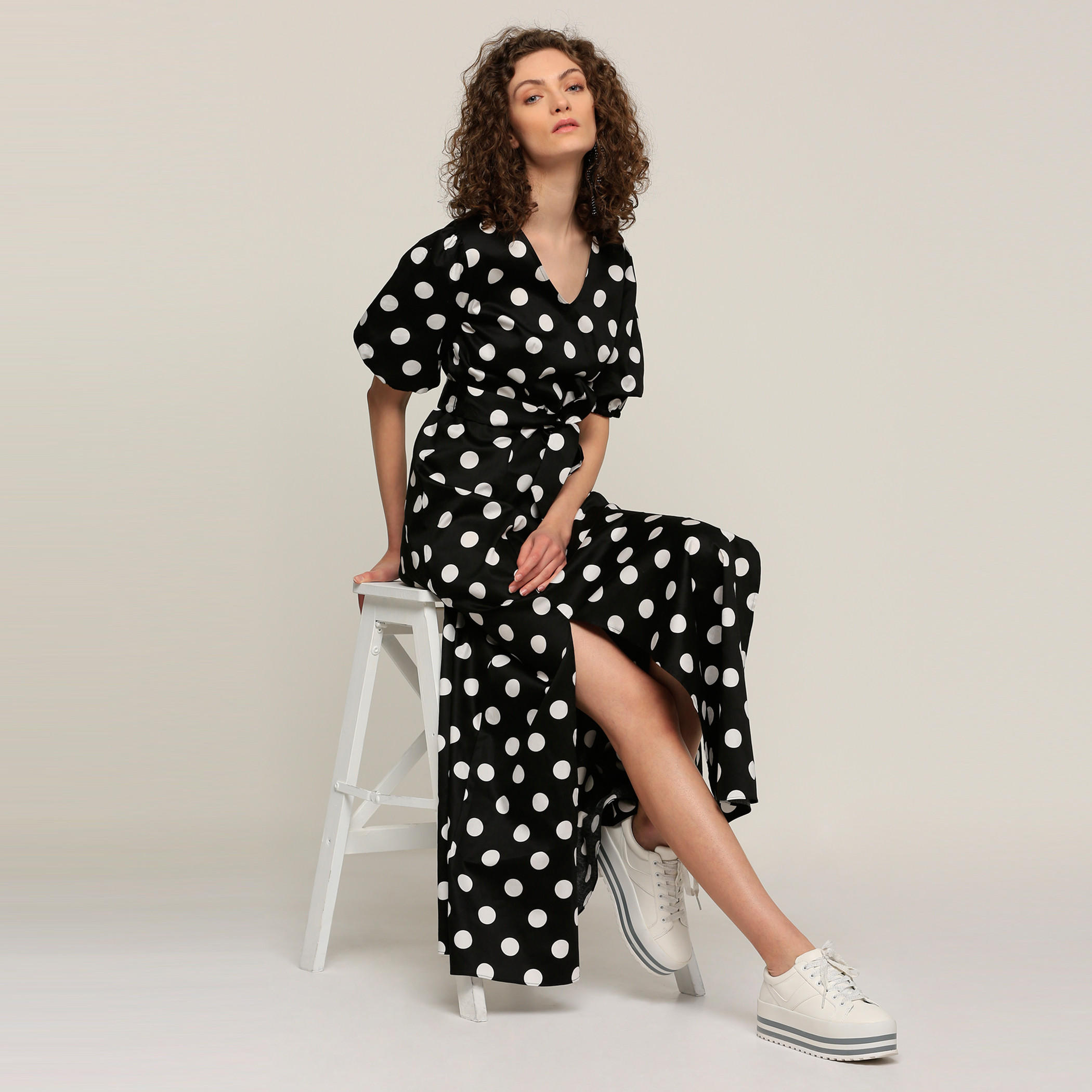 Printed Maxi Wrap Dress with Short Sleeves-women-clothing-dresses-image-1