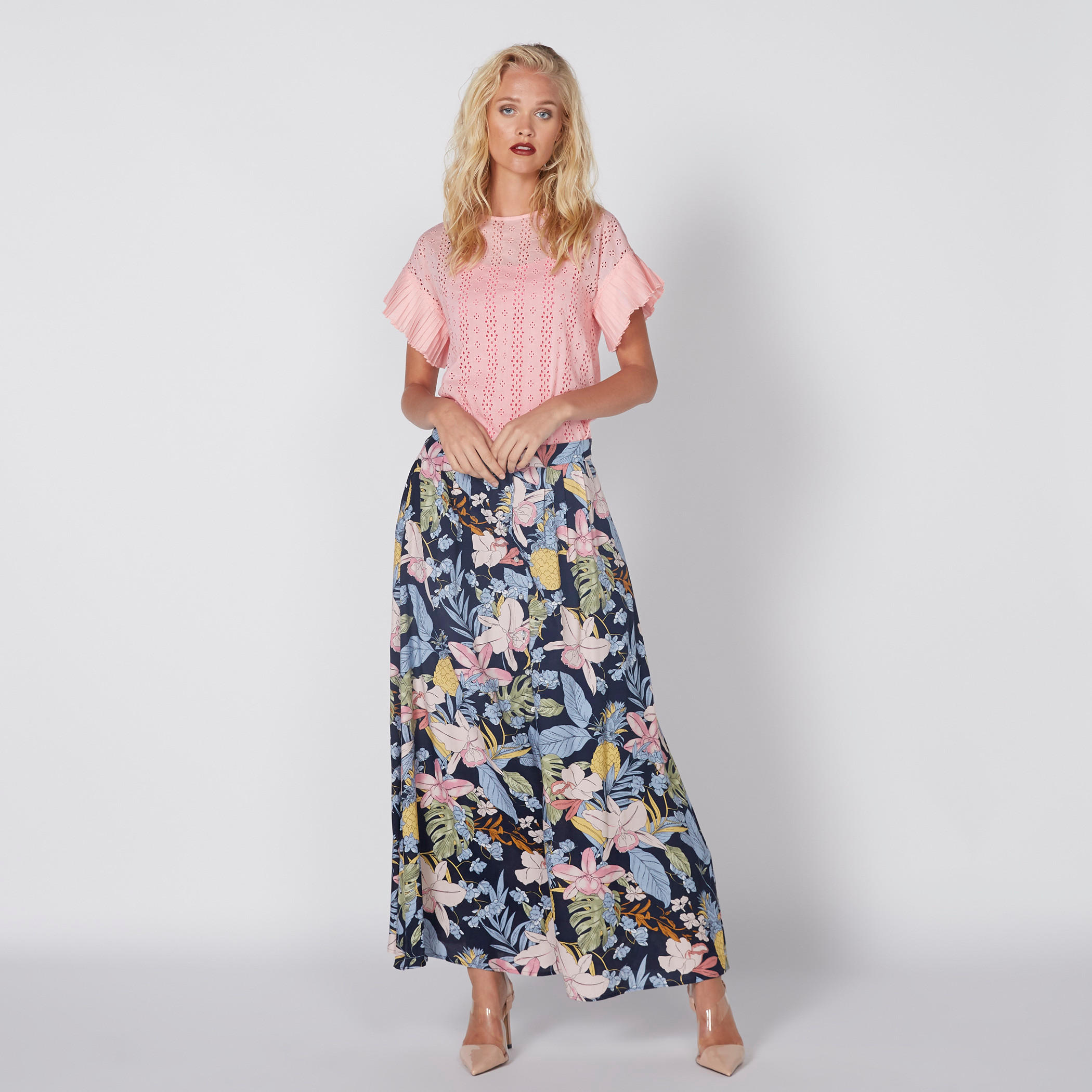 تنورة بطبعات بزر إغلاق وجيوب-women-clothing-bottoms-skirts-image-1