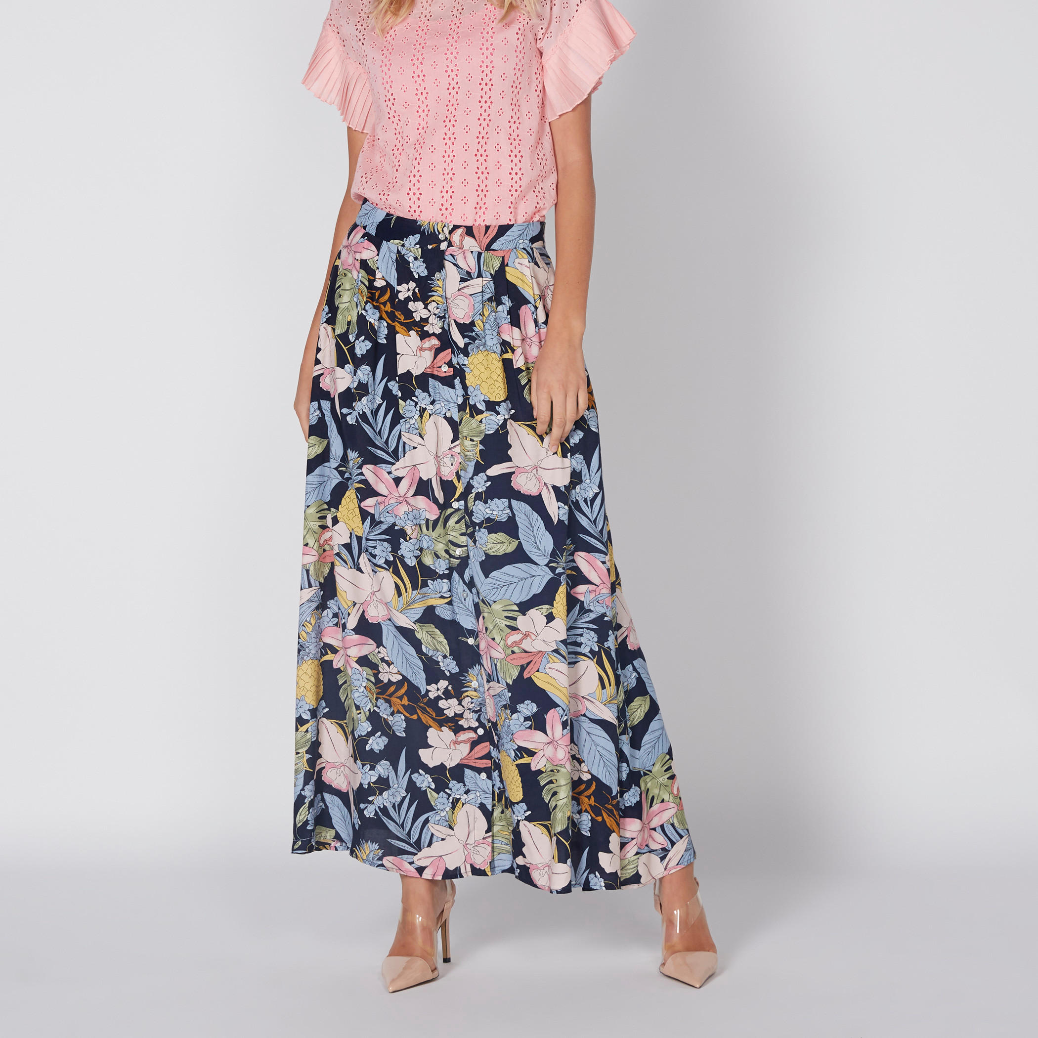 تنورة بطبعات بزر إغلاق وجيوب-women-clothing-bottoms-skirts-image-2