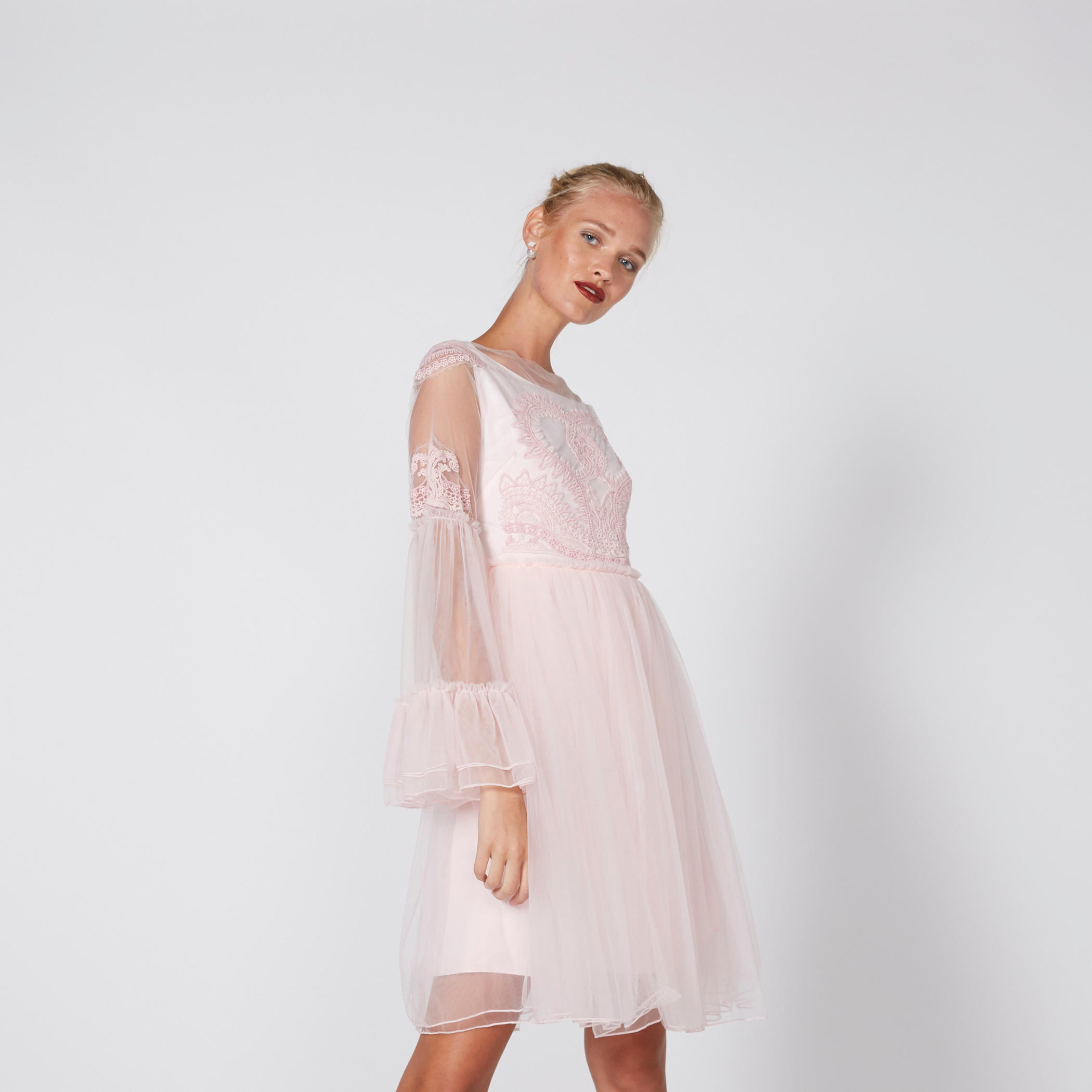 Embroidered Dress with Bell Sleeves-women-clothing-dresses-image-4