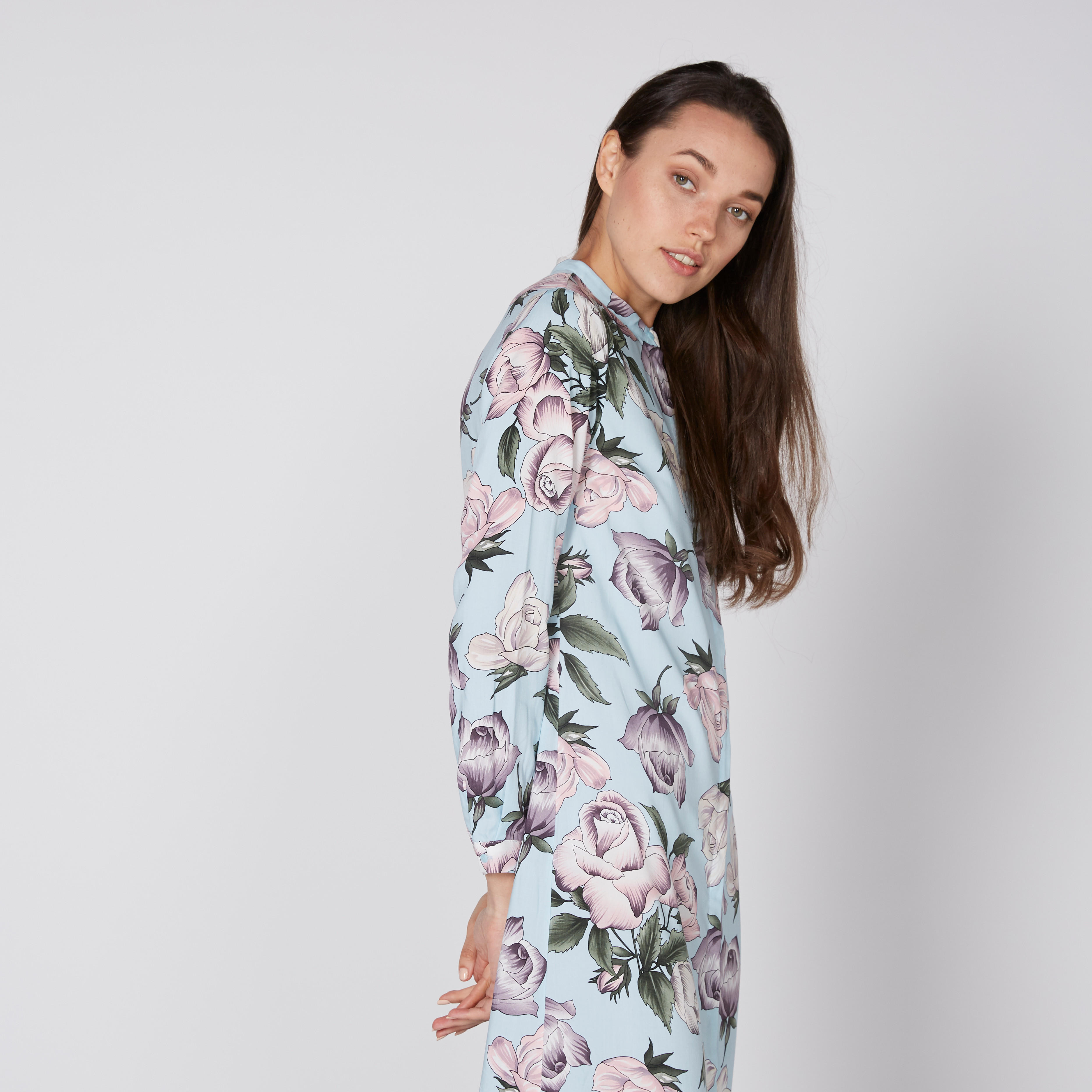 فستان قميص طويل بأكمام طويلة وفتحة وطبعات-women-clothing-dresses-image-2