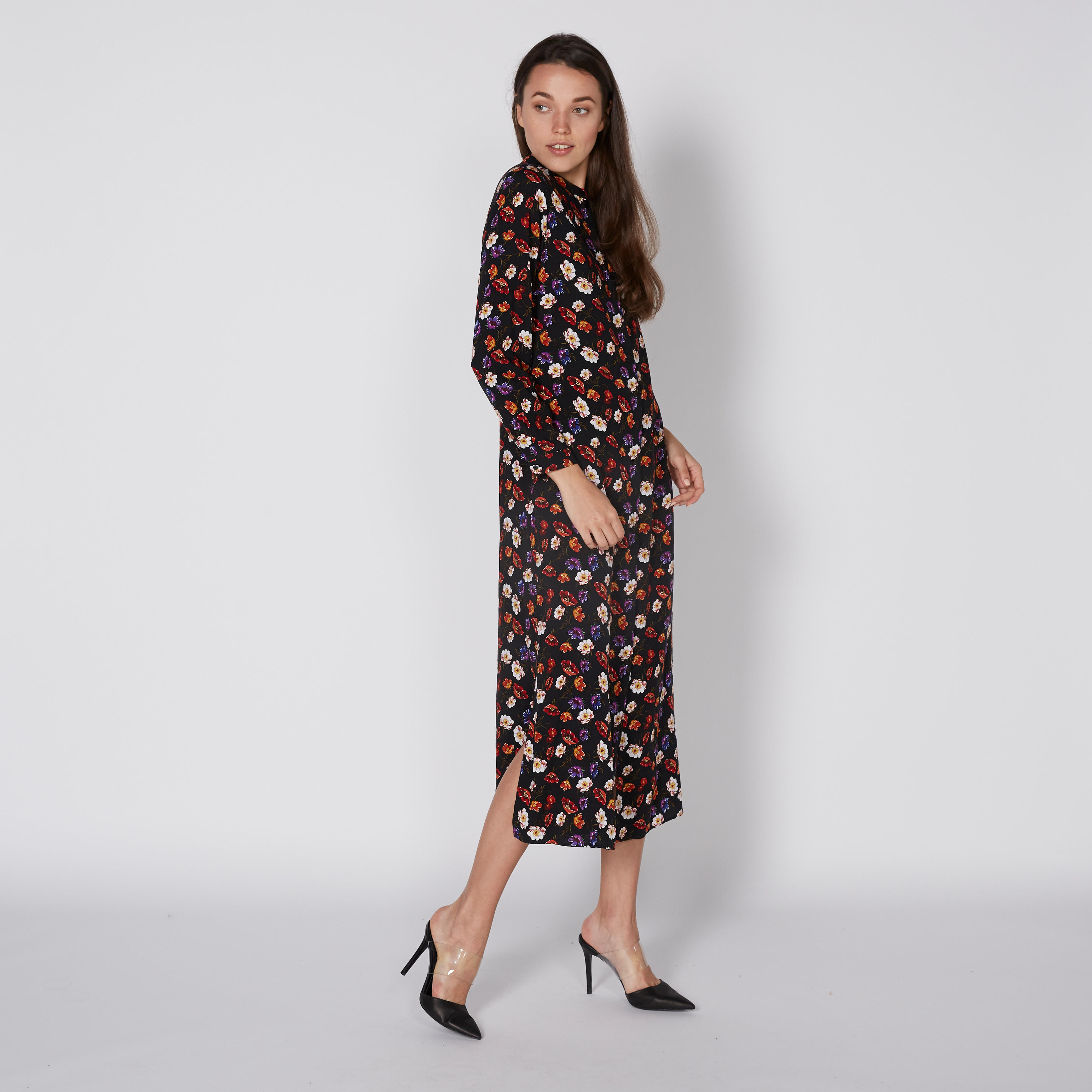 فستان قميص بأكمام طويلة وفتحة جانبية وطبعات-women-clothing-dresses-image-3
