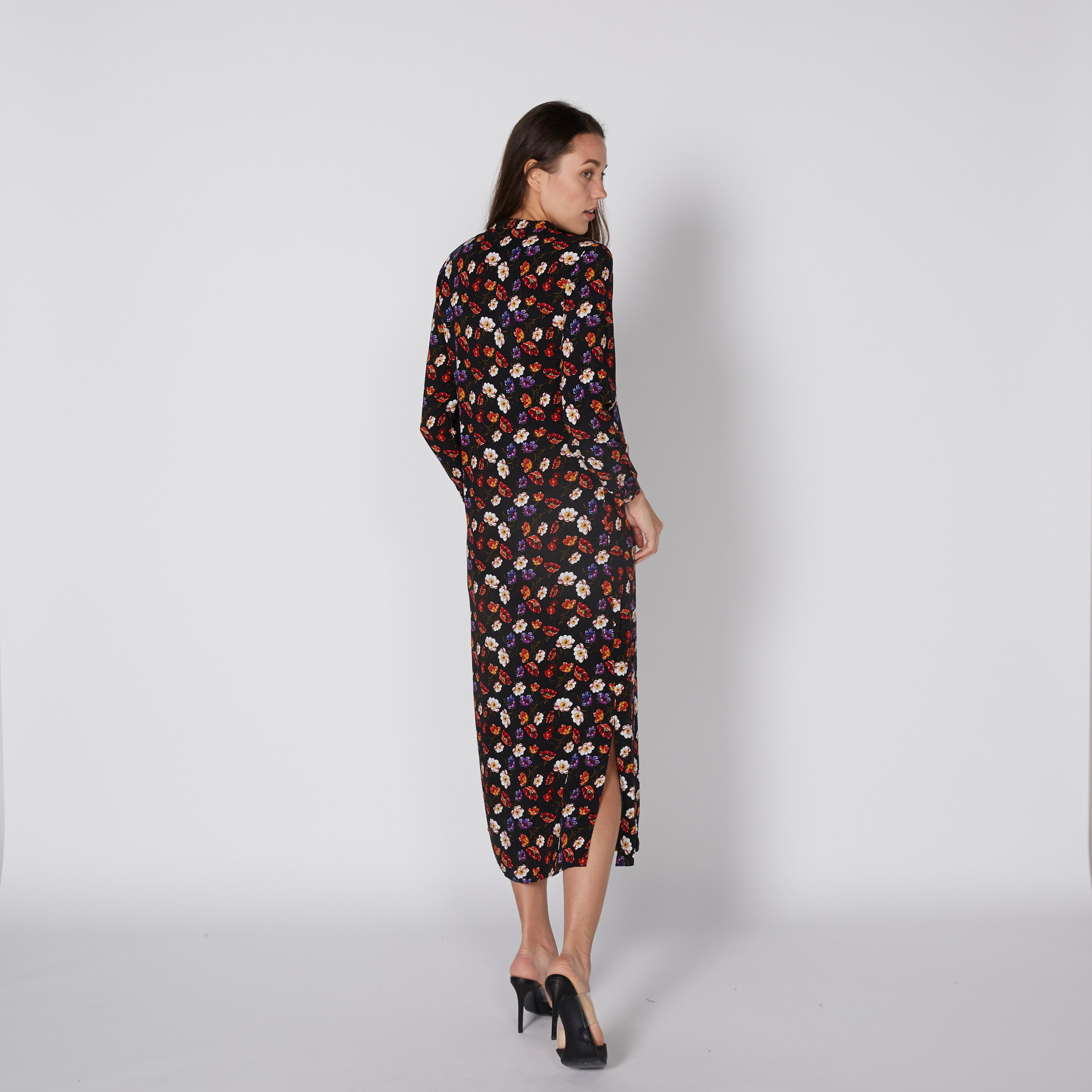 فستان قميص بأكمام طويلة وفتحة جانبية وطبعات-women-clothing-dresses-image-4