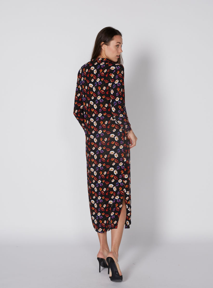 فستان قميص بأكمام طويلة وفتحة جانبية وطبعات-women-clothing-dresses-image-4