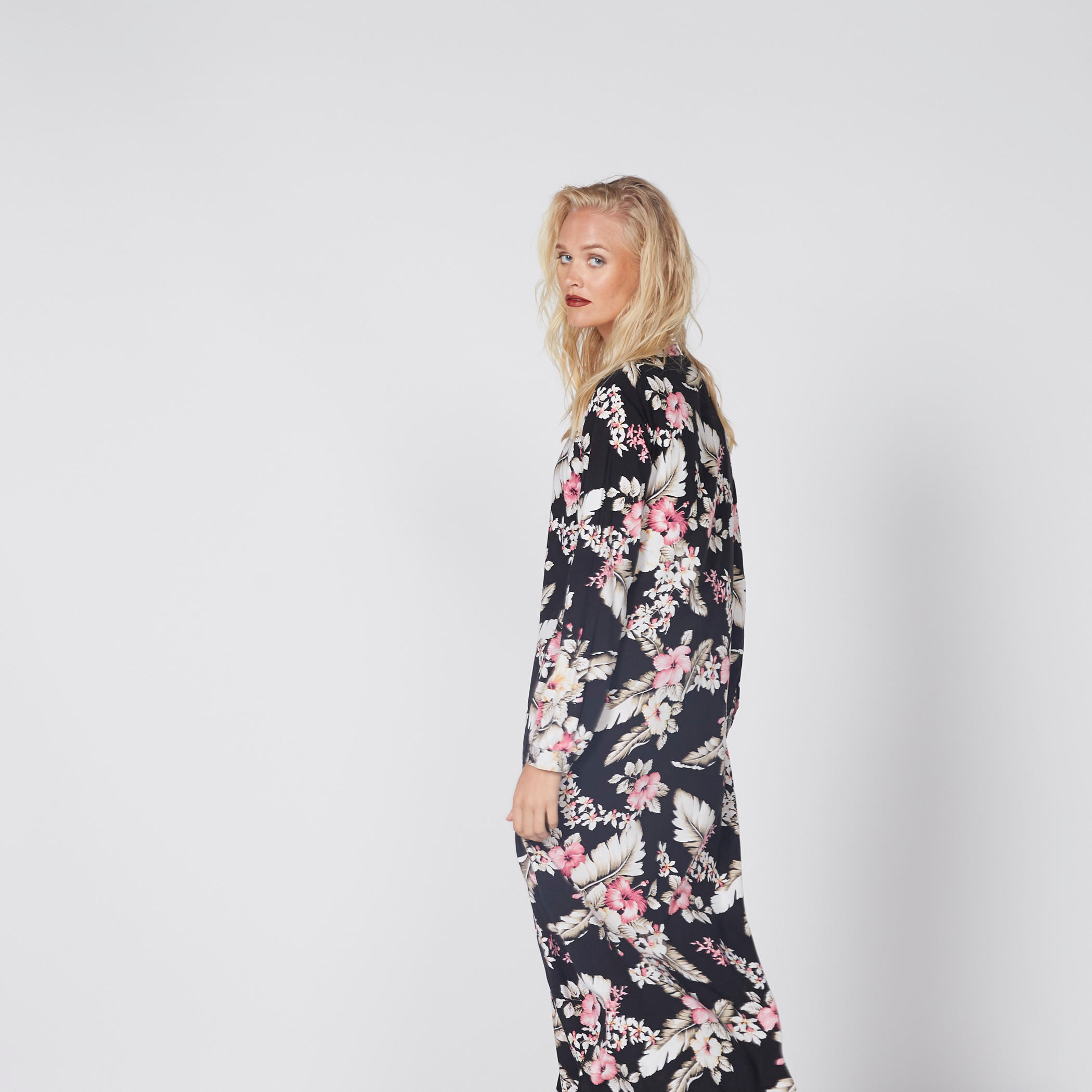 Printed Maxi Shirt Dress with Long Sleeves-women-clothing-dresses-image-3