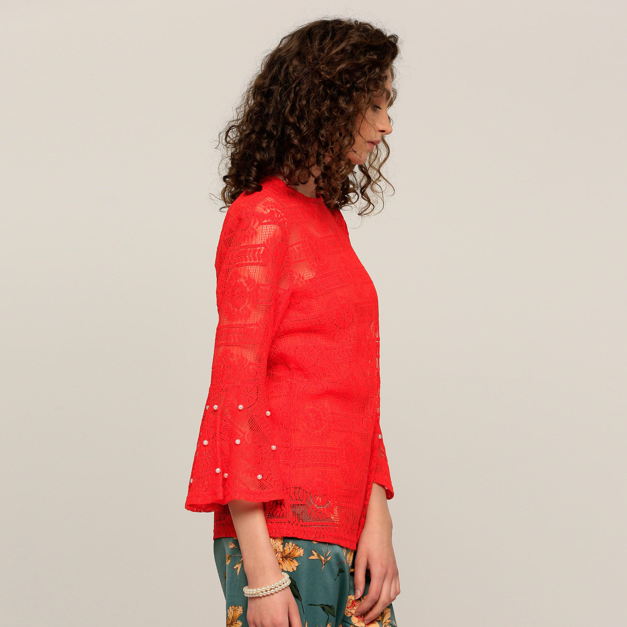 بلوزة بياقة مستديرة وأكمام عريضة-women-clothing-shirtsandblouses-blouses-image-3