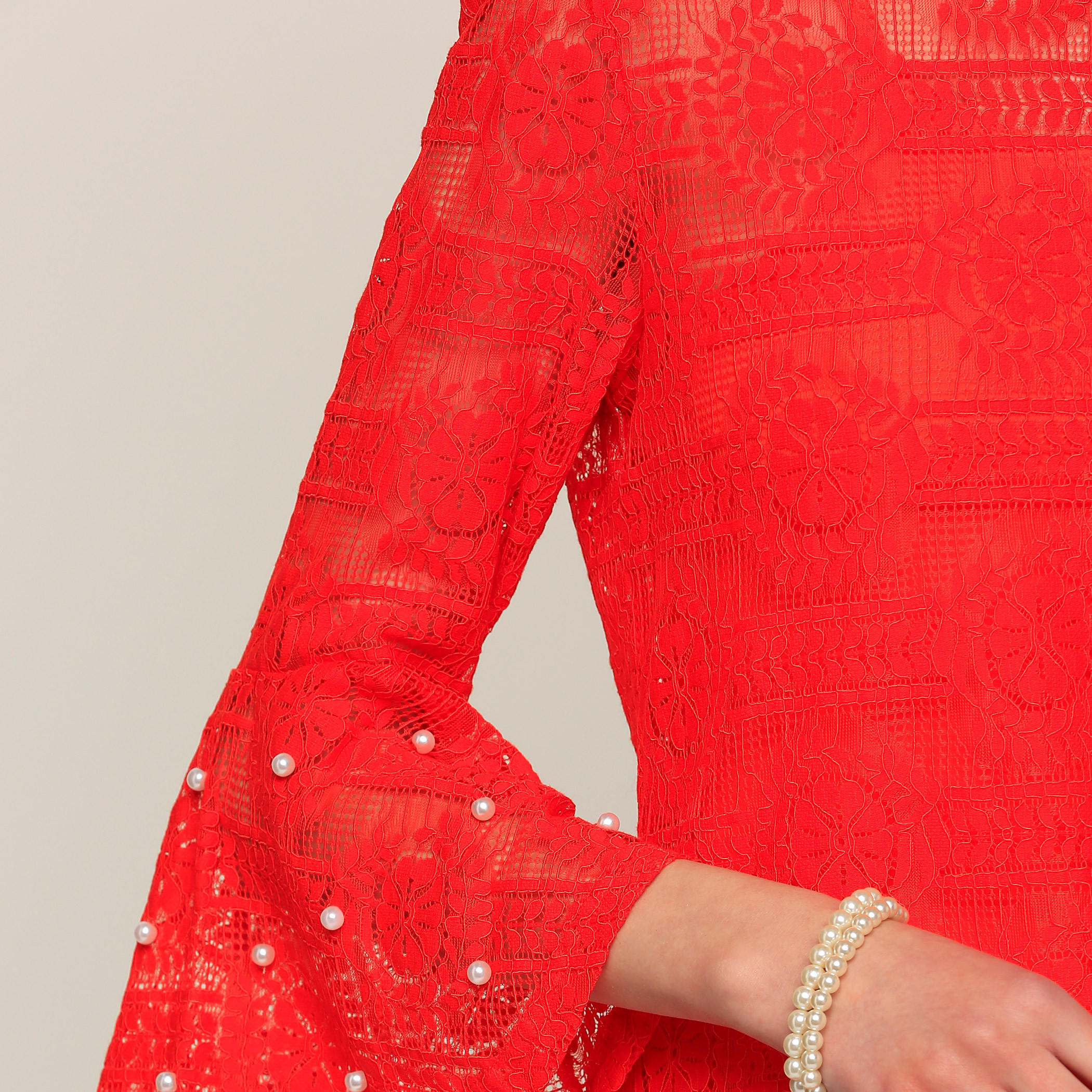 بلوزة بياقة مستديرة وأكمام عريضة-women-clothing-shirtsandblouses-blouses-image-2