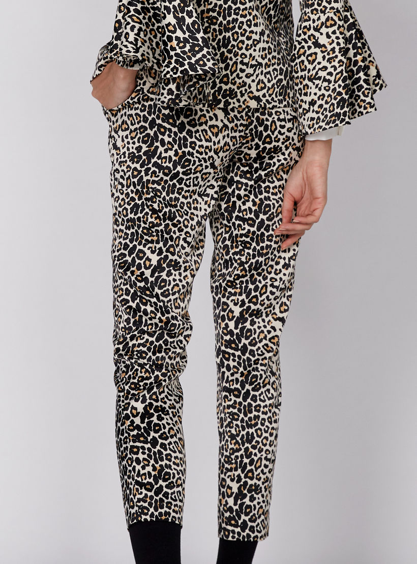 بنطال رياضي طويل بطبعات وخصر مطّاطي وجيوب-women-clothing-bottoms-trousers-image-4
