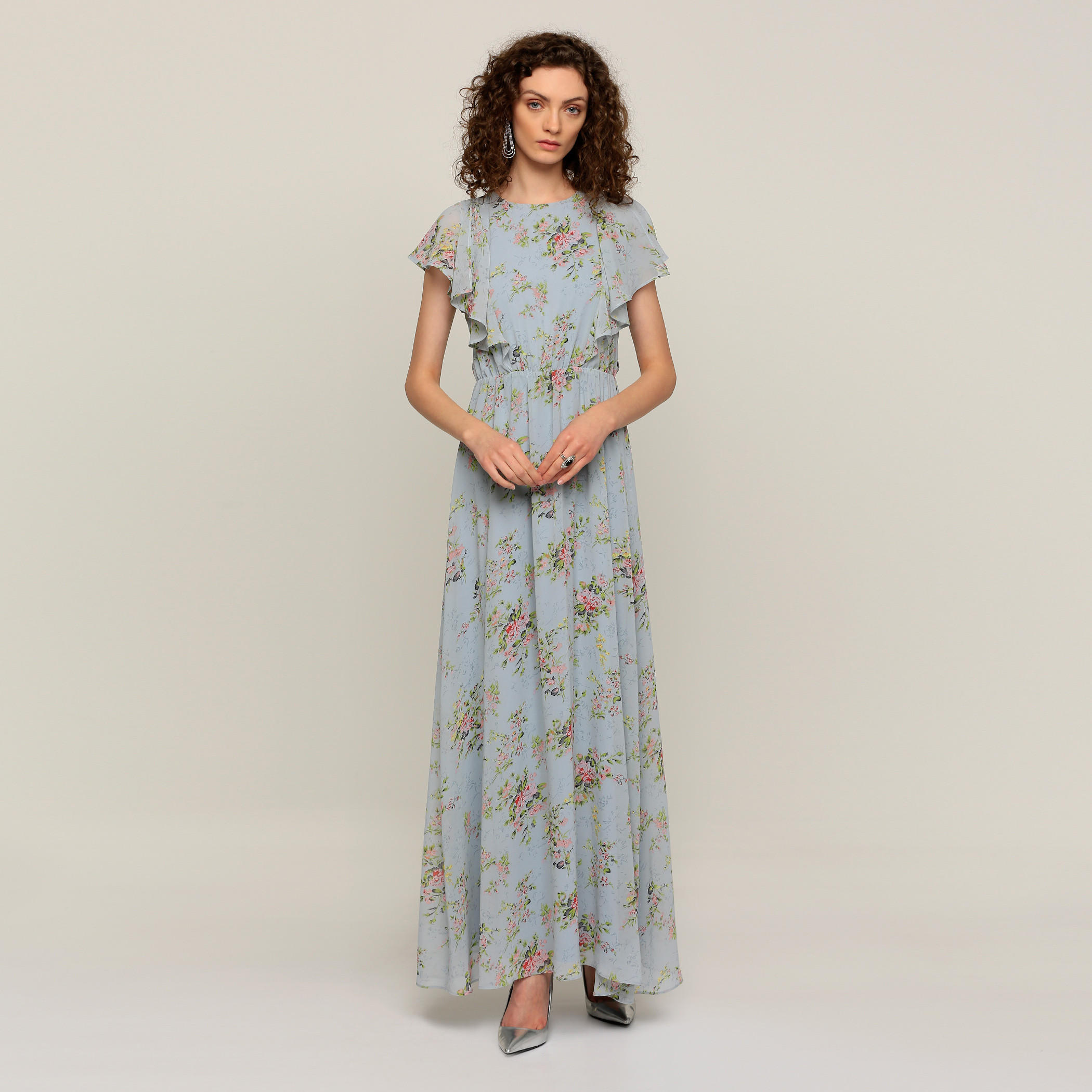 فستان بياقة مستديرة وأكمام كاب وطبعات-women-clothing-dresses-image-5