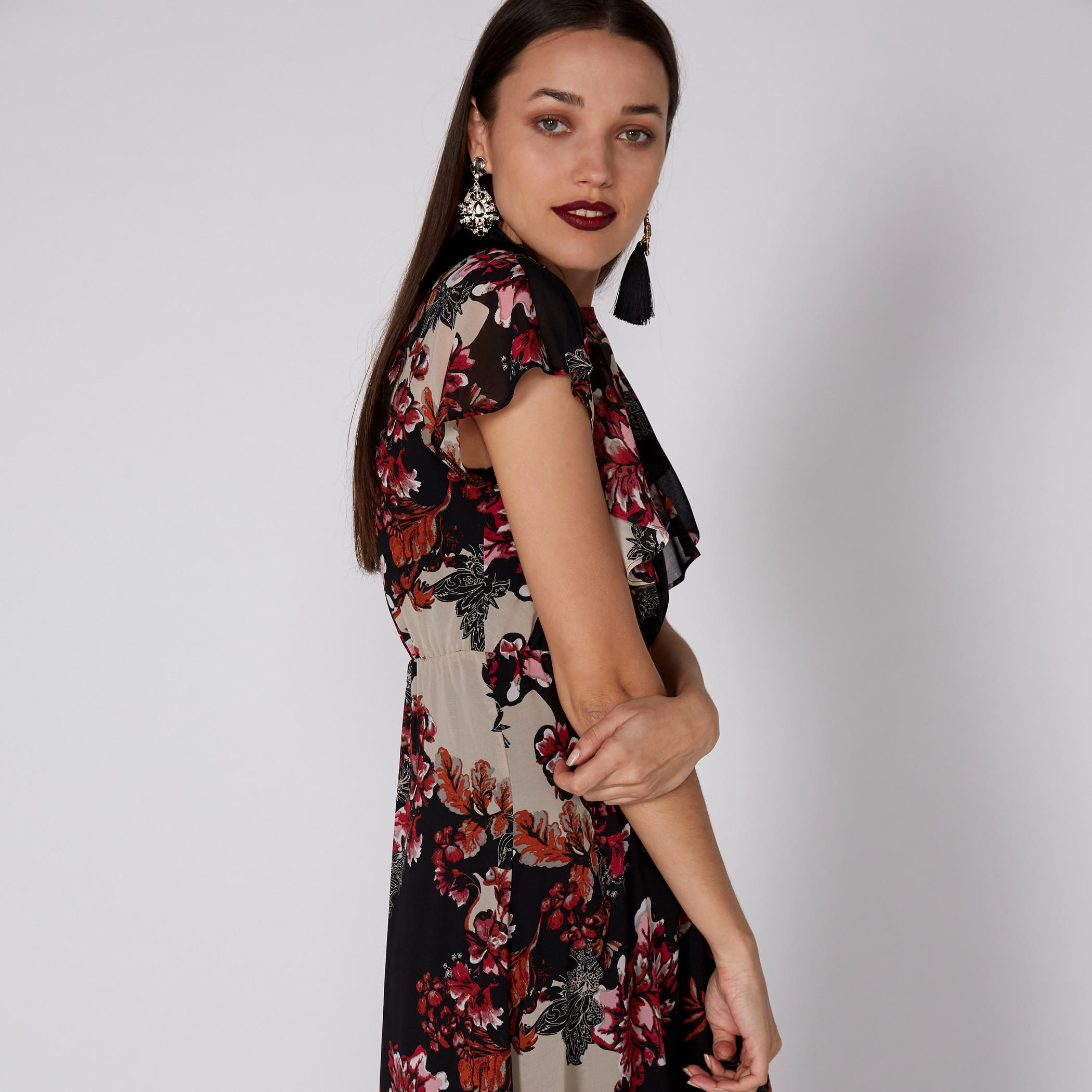 فستان ماكسي بطبعات وياقة مستديرة وحزام برباط-women-clothing-dresses-image-3