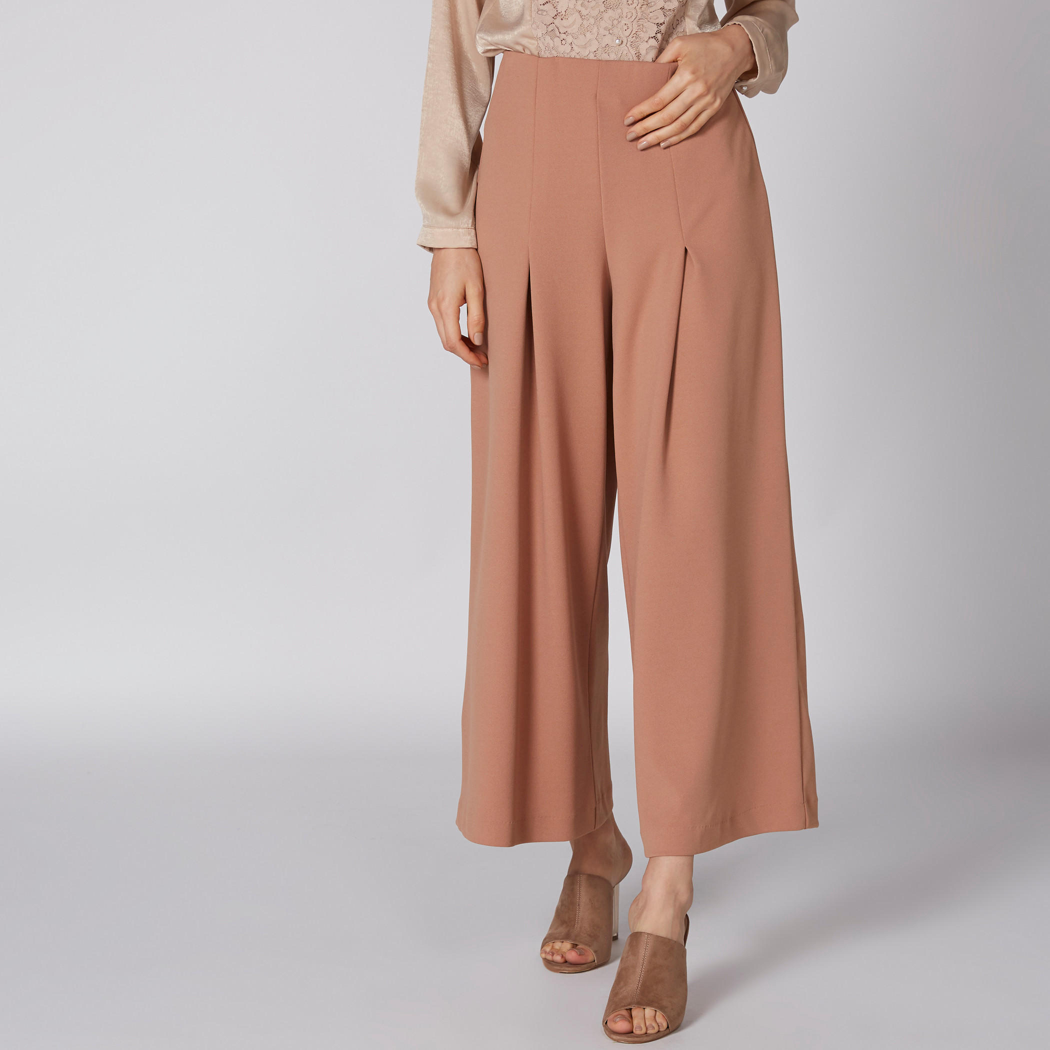 بنطال بالازو طويل بتصميم واسع-women-clothing-bottoms-trousers-image-1