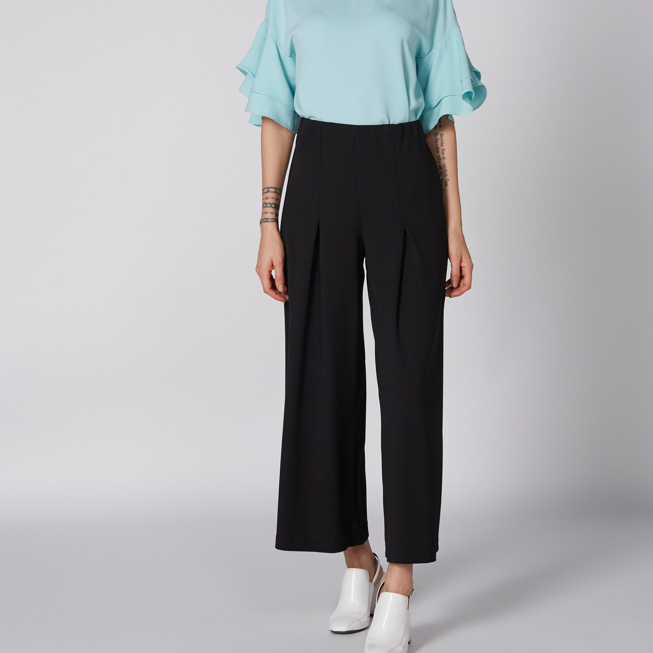 Full Length Flared Palazzo Pants-women-clothing-bottoms-trousers-image-1