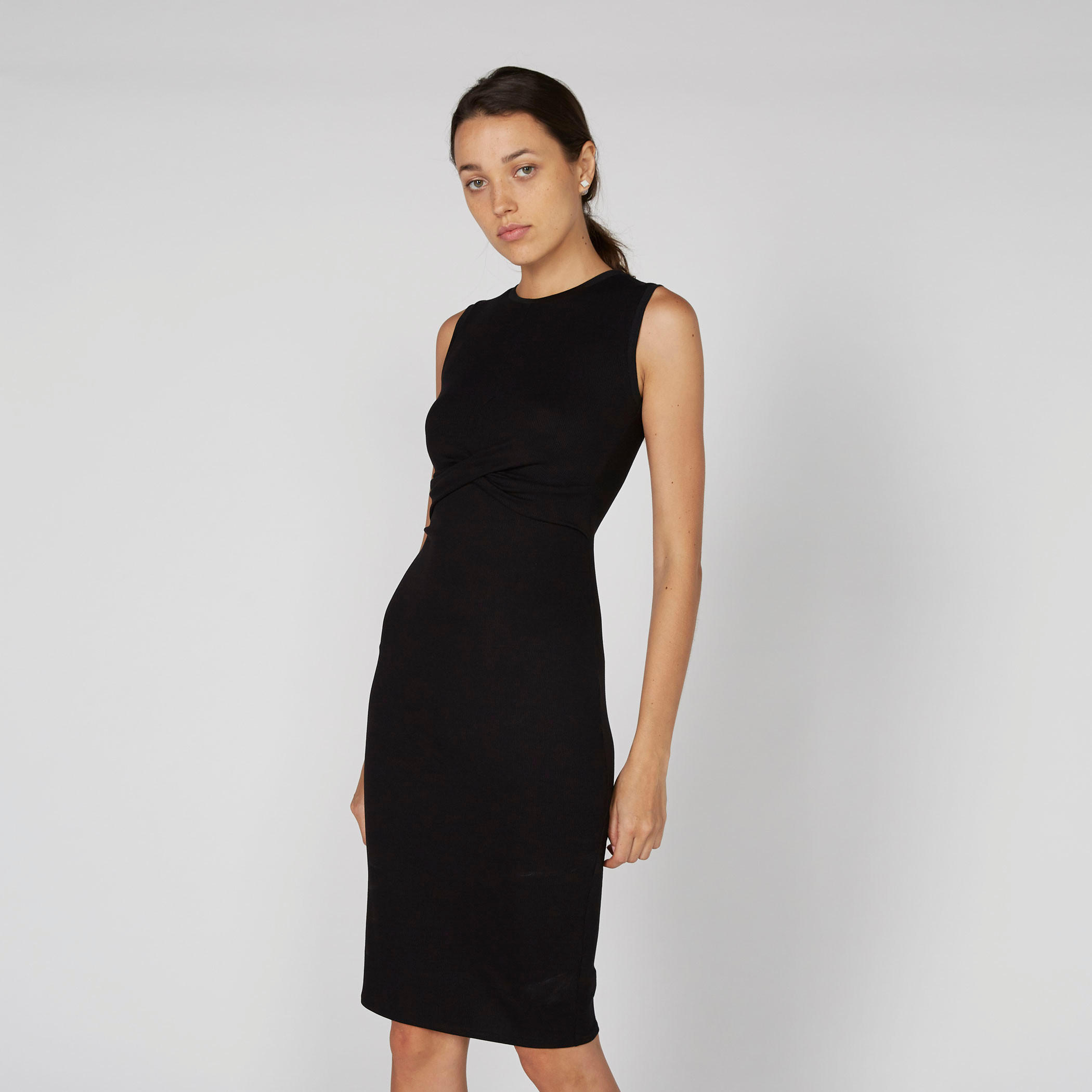 Sleeveless Midi Bodycon Dress with Round Neck-women-clothing-dresses-image-1
