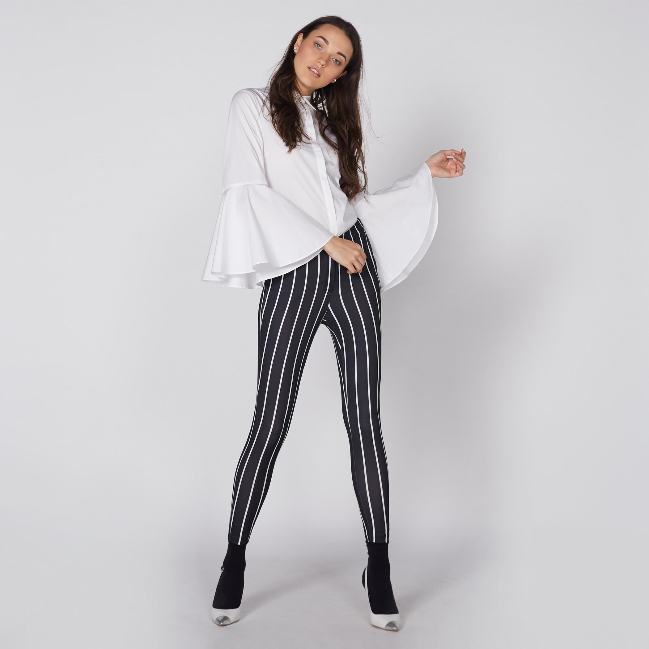 Flared Sleeves Shirt with Complete Placket-women-clothing-shirtsandblouses-shirts-image-2