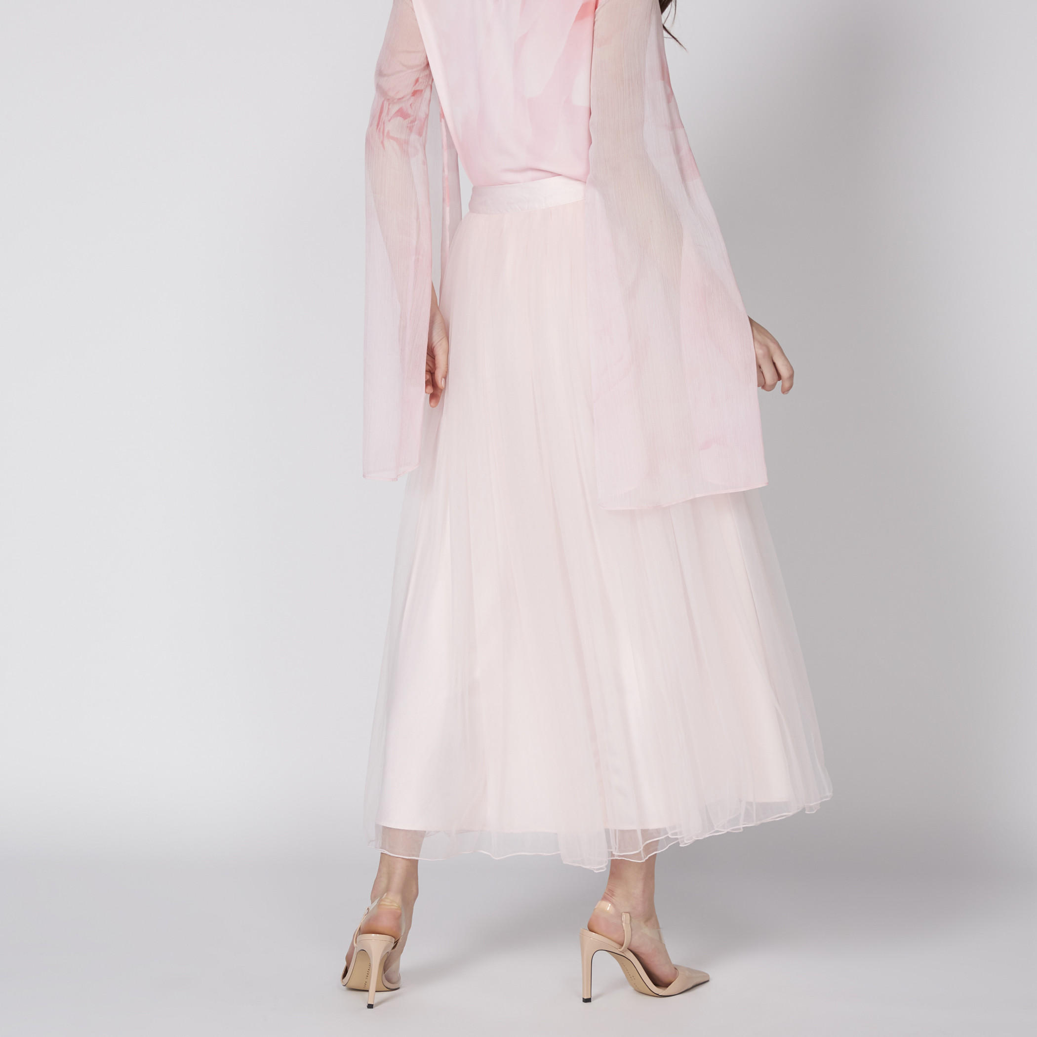 تنورة طويلة بخصر مطّاطي وتفاصيل شبكية-women-clothing-bottoms-skirts-image-5