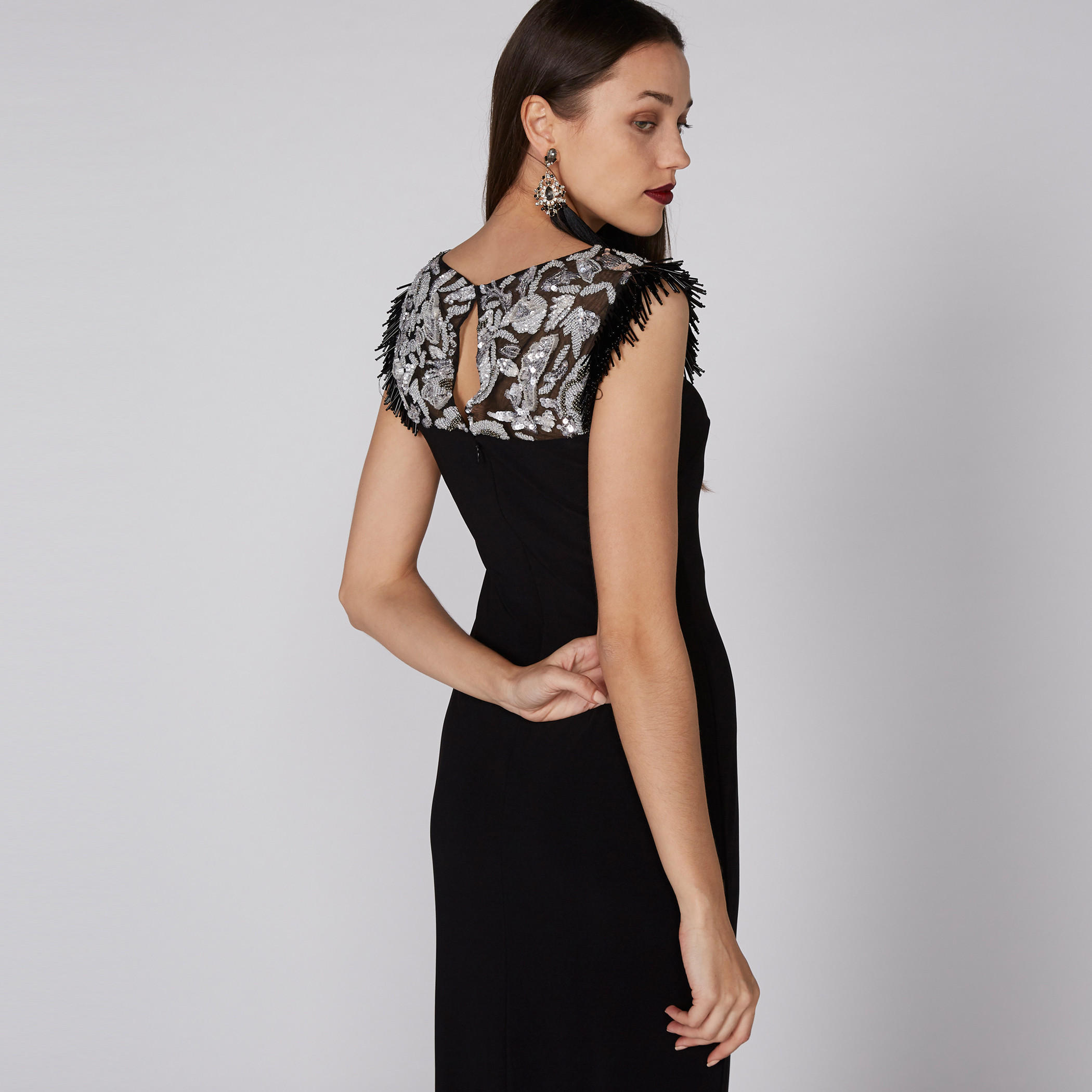Embellished Sleeveless Maxi Dress with Keyhole Closure-women-clothing-dresses-image-3