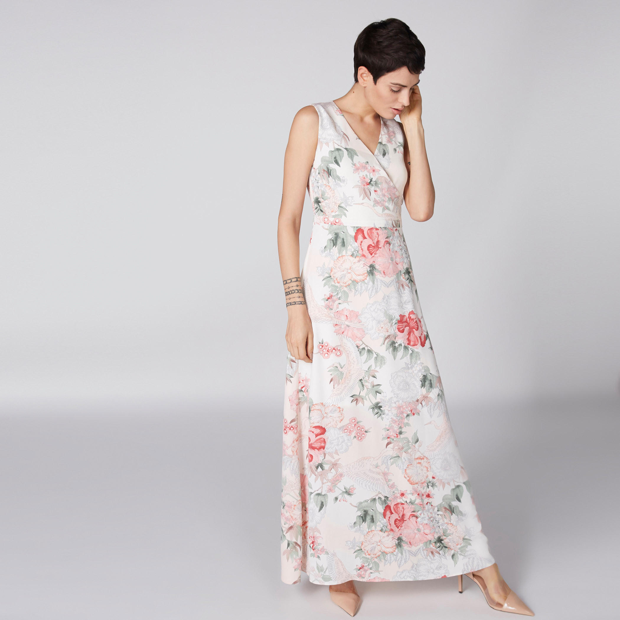 فستان طويل دون أكمام بياقة V وطبعات-women-clothing-dresses-image-1
