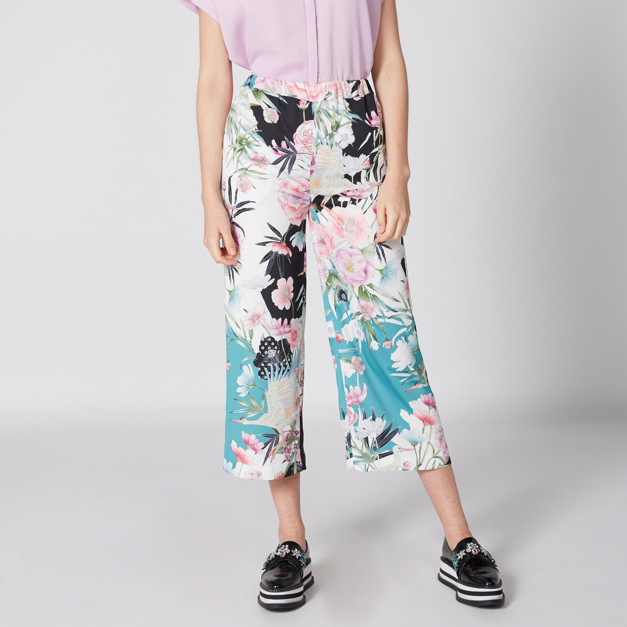 Floral Printed Culottes with Pocket Detail and Elasticised Waistband-women-clothing-bottoms-trousers-image-1