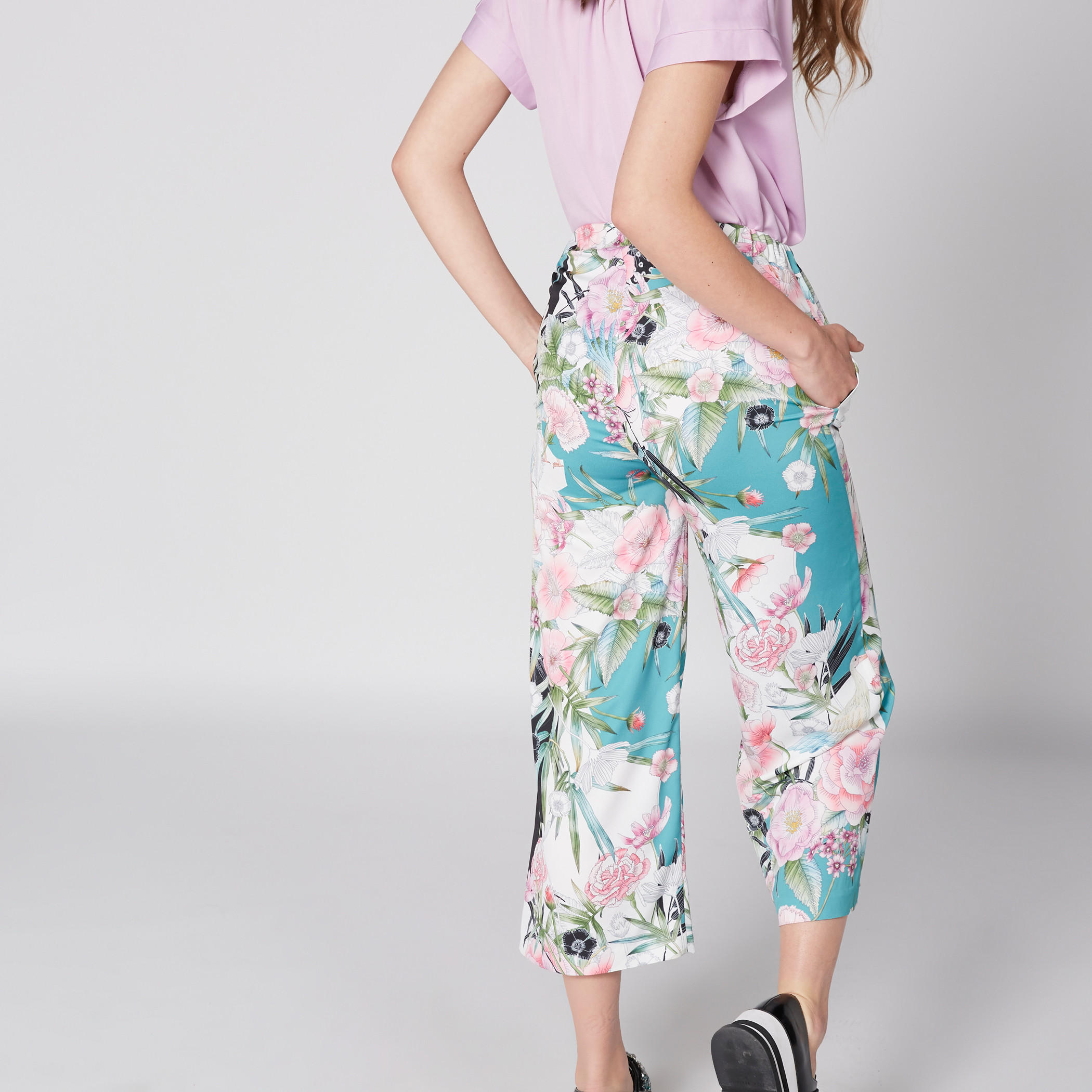 Floral Printed Culottes with Pocket Detail and Elasticised Waistband-women-clothing-bottoms-trousers-image-5