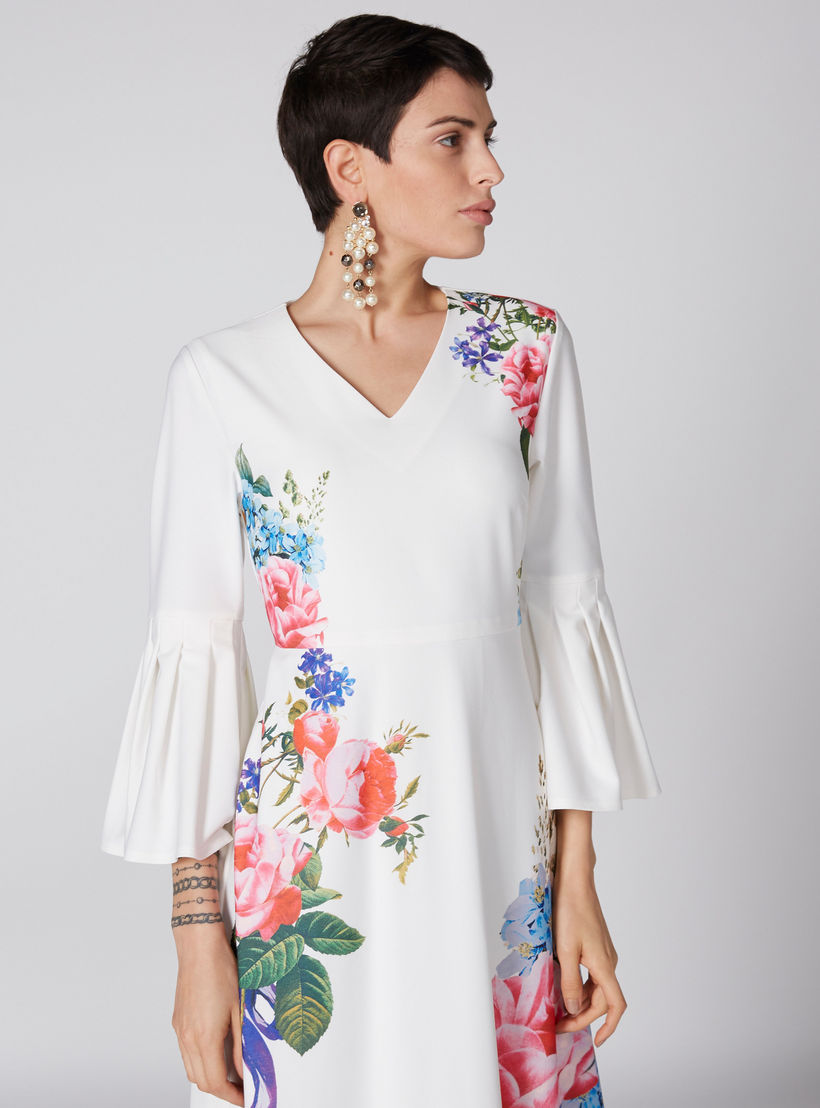 فستان طويل بياقة V وأكمام واسعة وطبعات-women-clothing-dresses-image-1