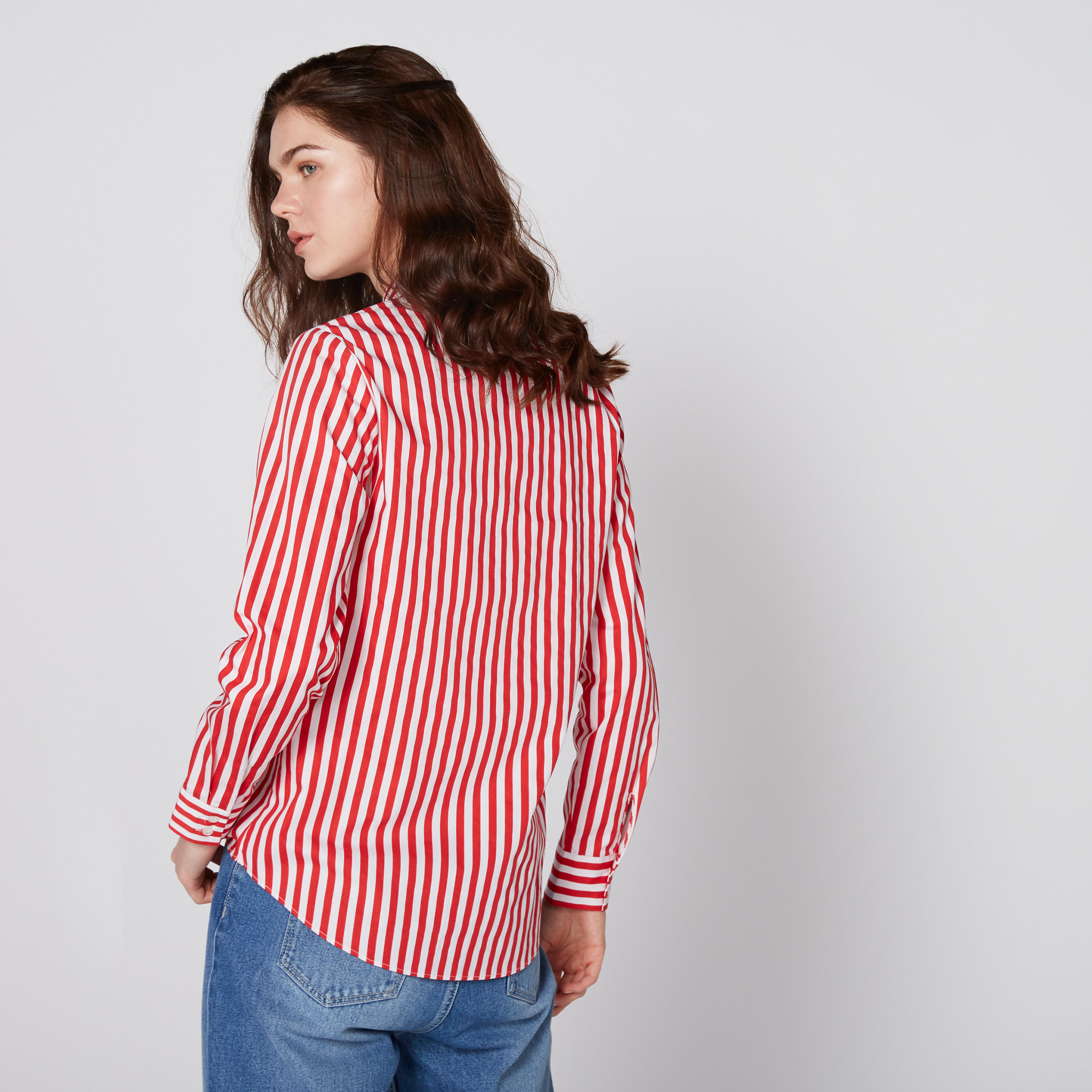 Striped Shirt with Long Sleeves and Complete Placket-women-clothing-shirtsandblouses-shirts-image-4