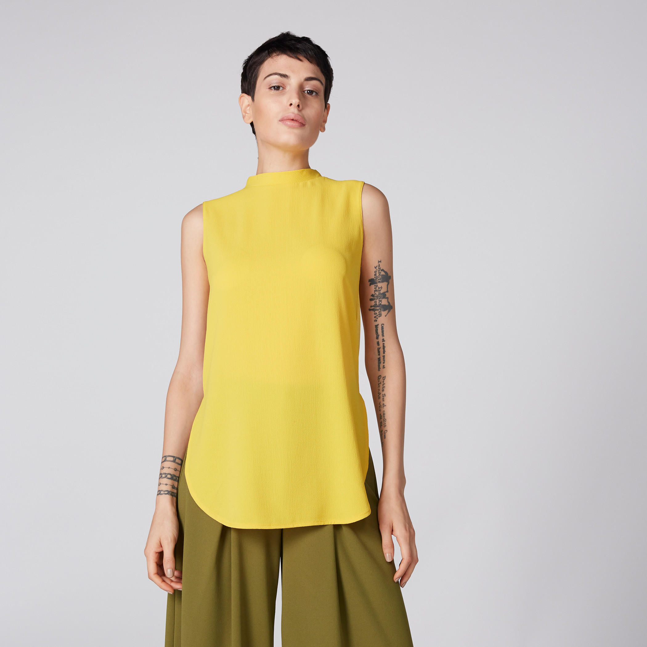 بلوزة دون أكمام بياقة عالية ومشبك إغلاق-women-clothing-shirtsandblouses-blouses-image-2