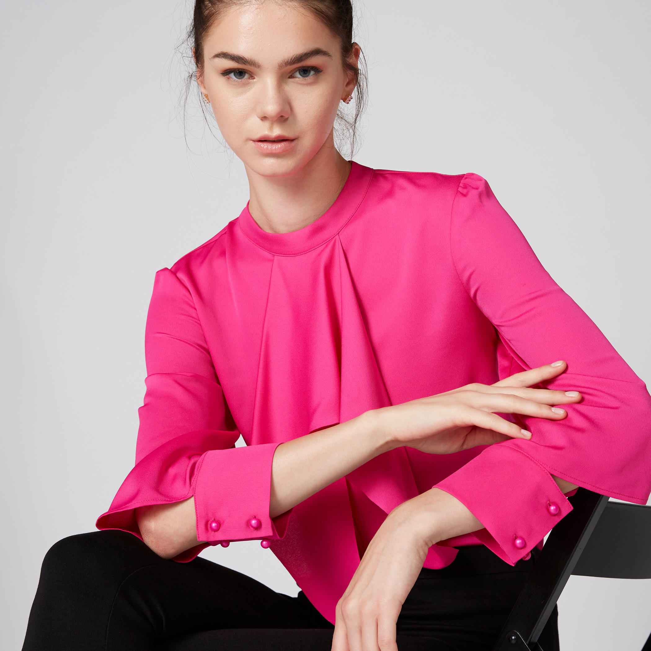 بلوزة بياقة ضيّقة وأكمام 3/4-women-clothing-shirtsandblouses-blouses-image-4