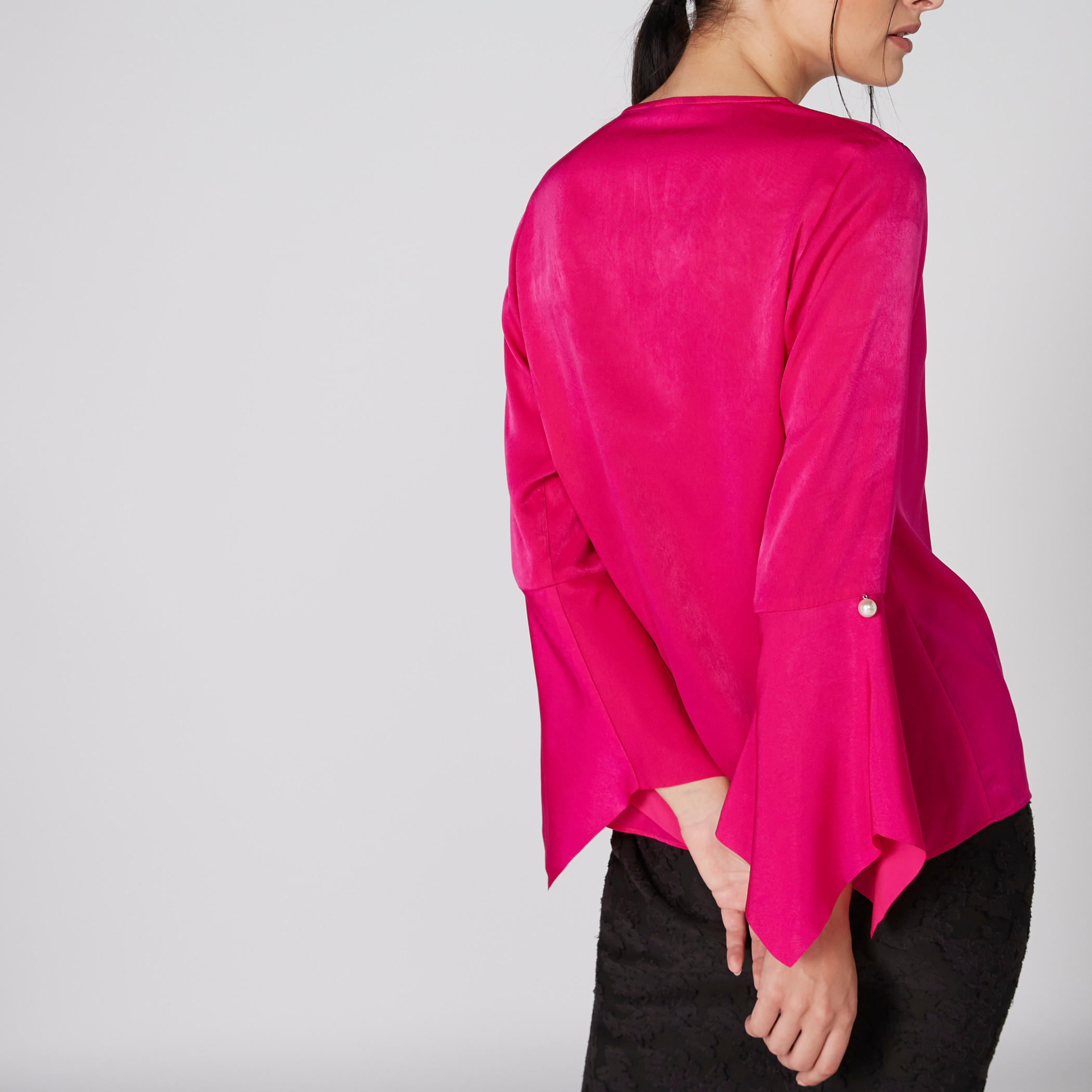 Round Neck Top with Long Flared Sleeves-women-clothing-shirtsandblouses-blouses-image-2