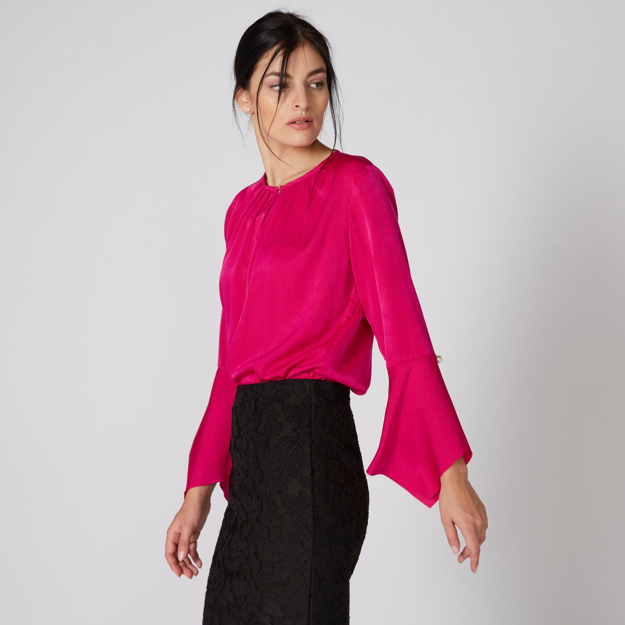 Round Neck Top with Long Flared Sleeves-women-clothing-shirtsandblouses-blouses-image-4