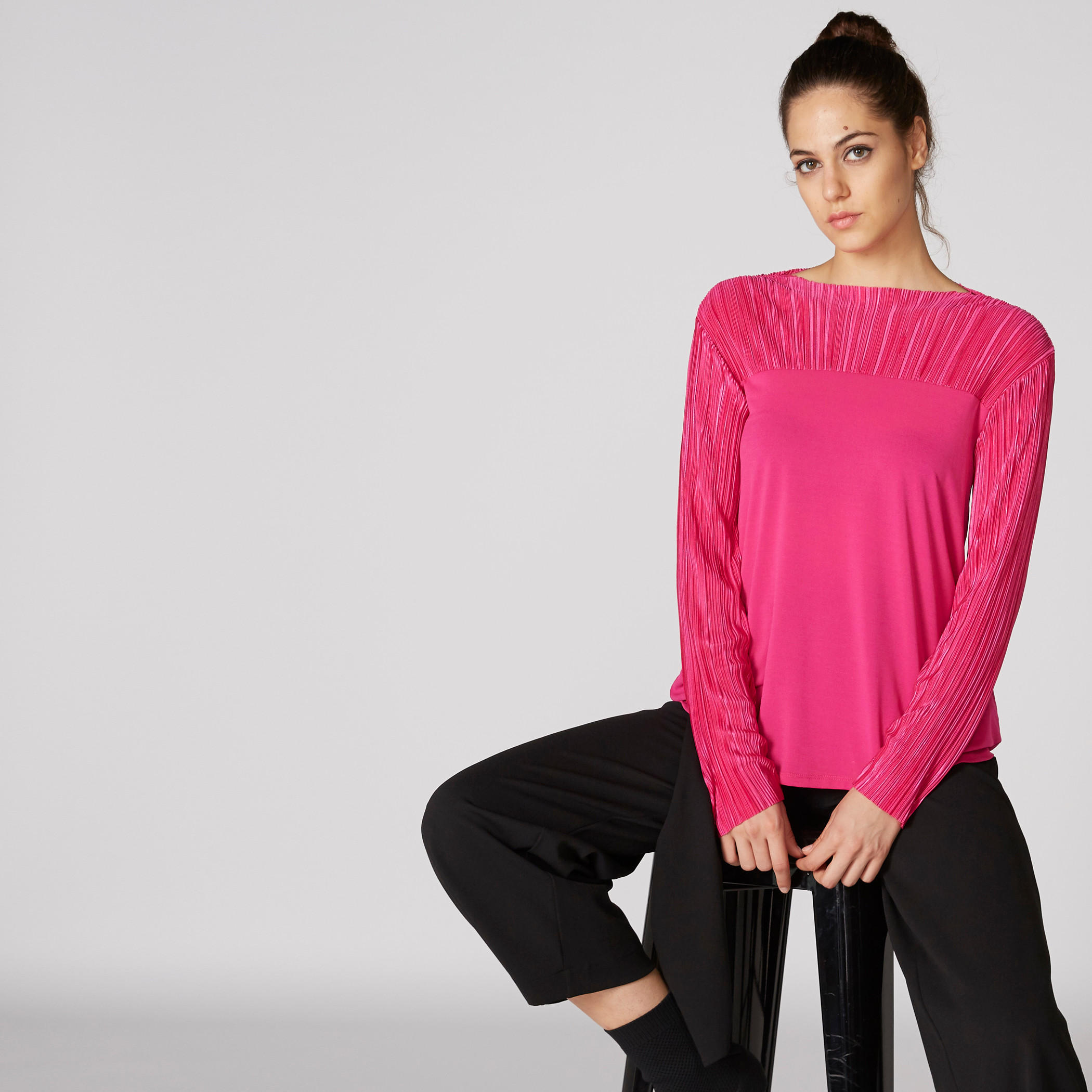 بلوزة بياقة قارب وأكمام طويلة-women-clothing-shirtsandblouses-blouses-image-1