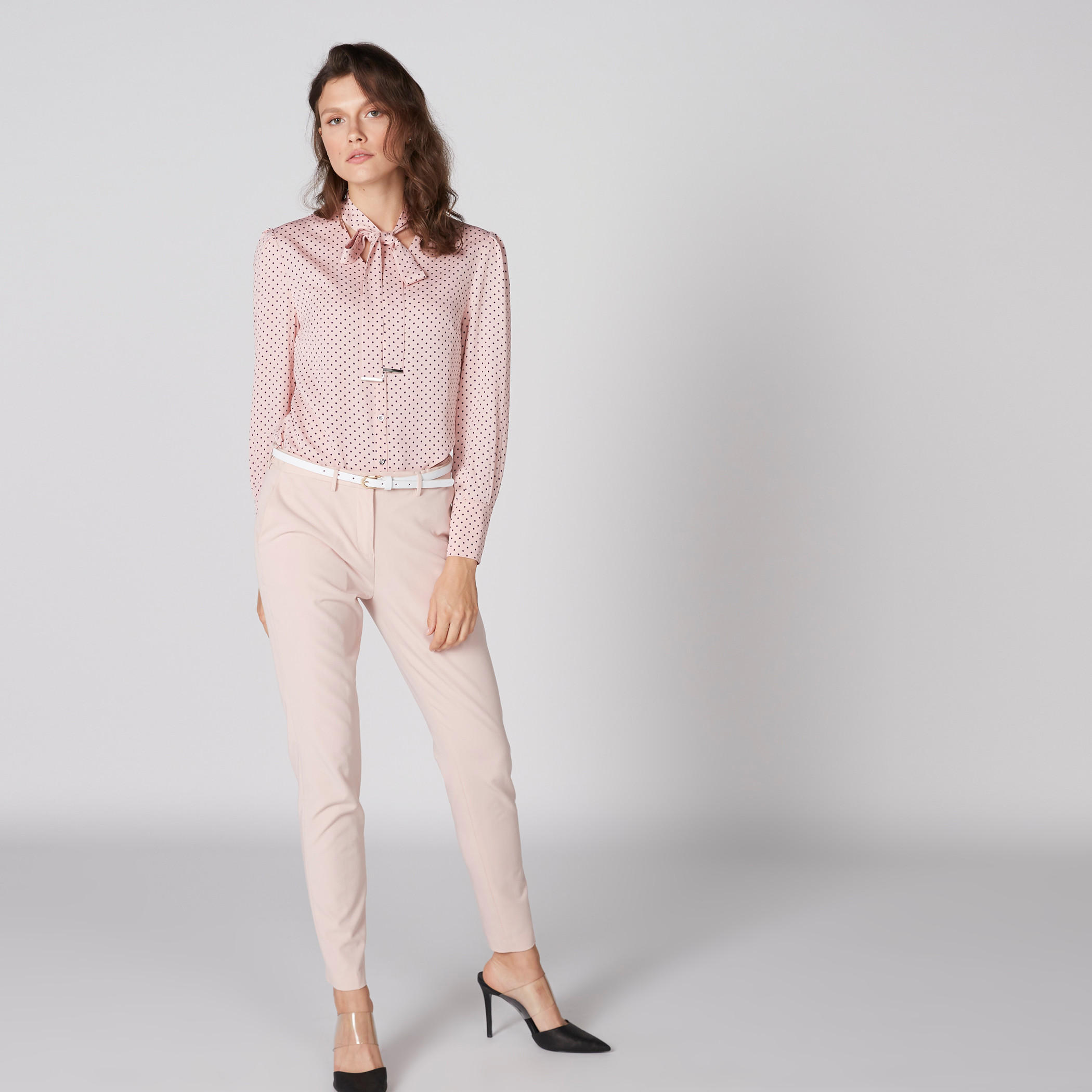 Polka Dot Printed Shirt with Long Sleeves and Complete Placket-women-clothing-shirtsandblouses-shirts-image-1
