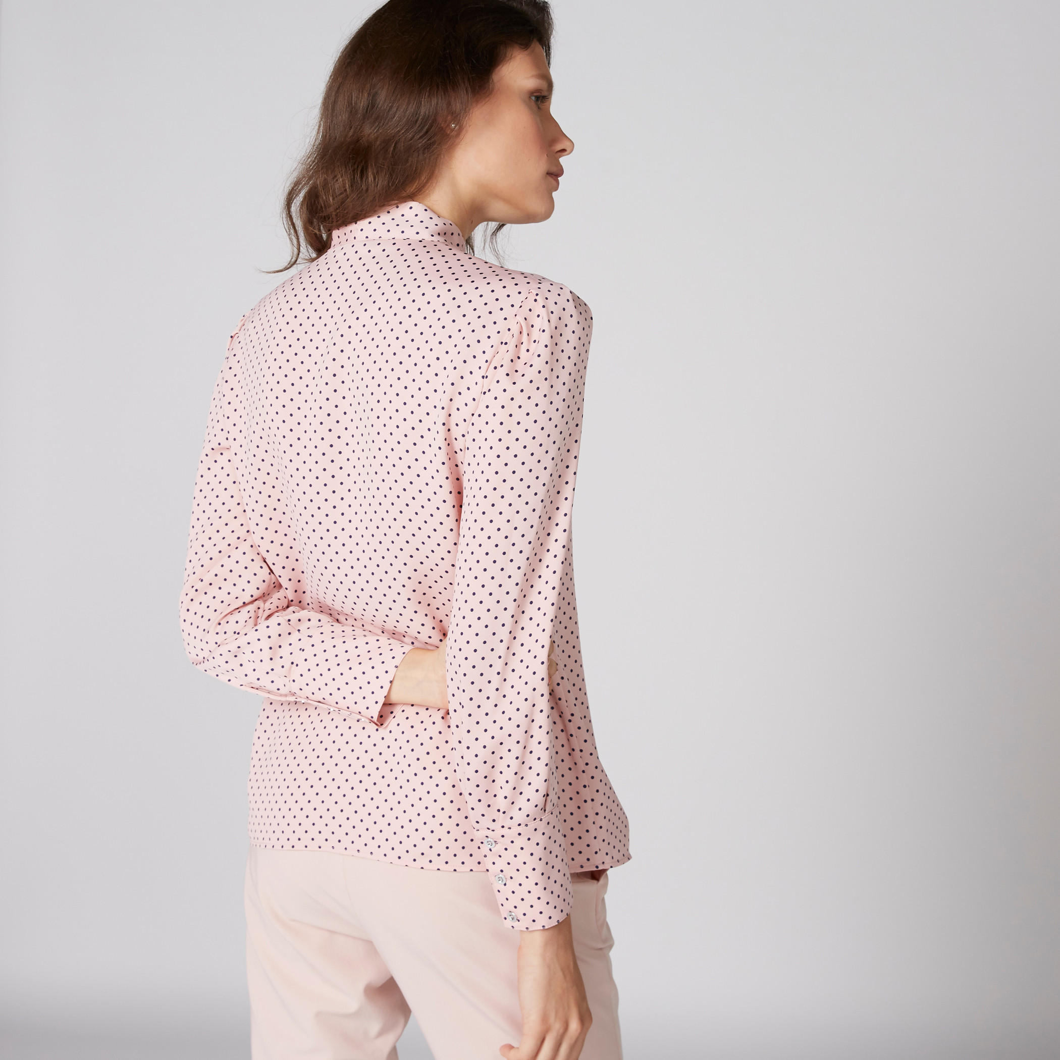 Polka Dot Printed Shirt with Long Sleeves and Complete Placket-women-clothing-shirtsandblouses-shirts-image-2