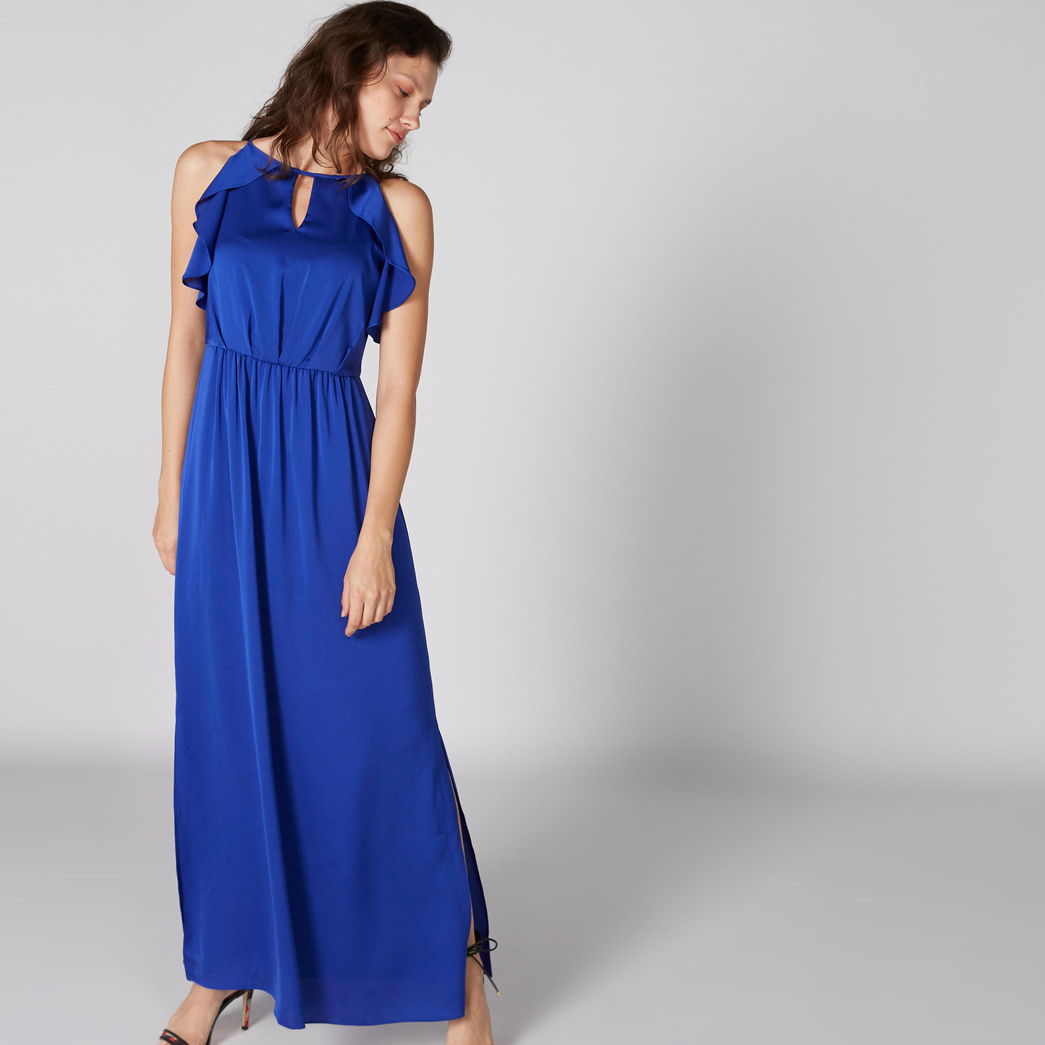 فستان ماكسي بكشكش وفتحة جانبية-women-clothing-dresses-image-3