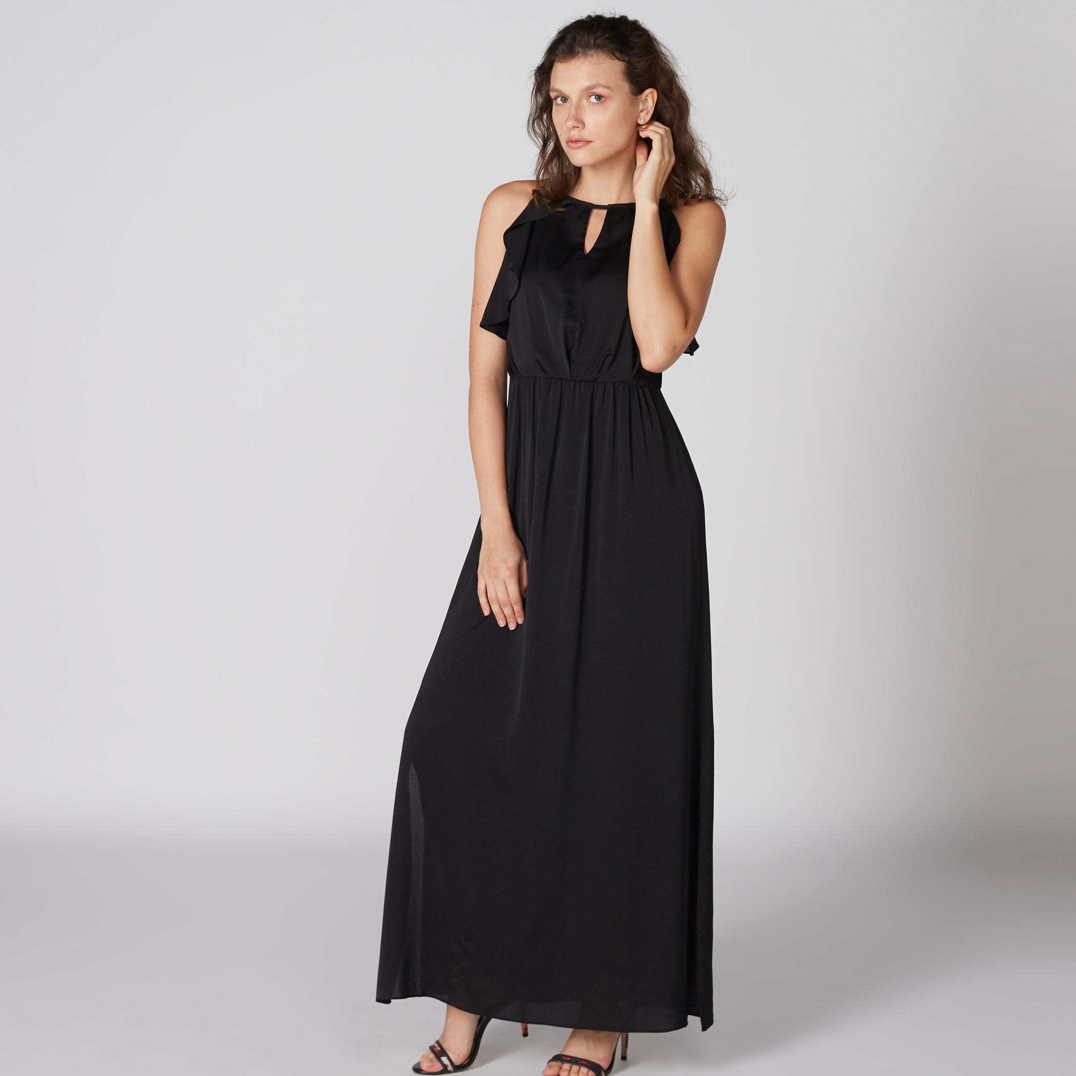 فستان ماكسي بلا أكمام بتفاصيل كشكش وفتحة جانبية-women-clothing-dresses-image-3